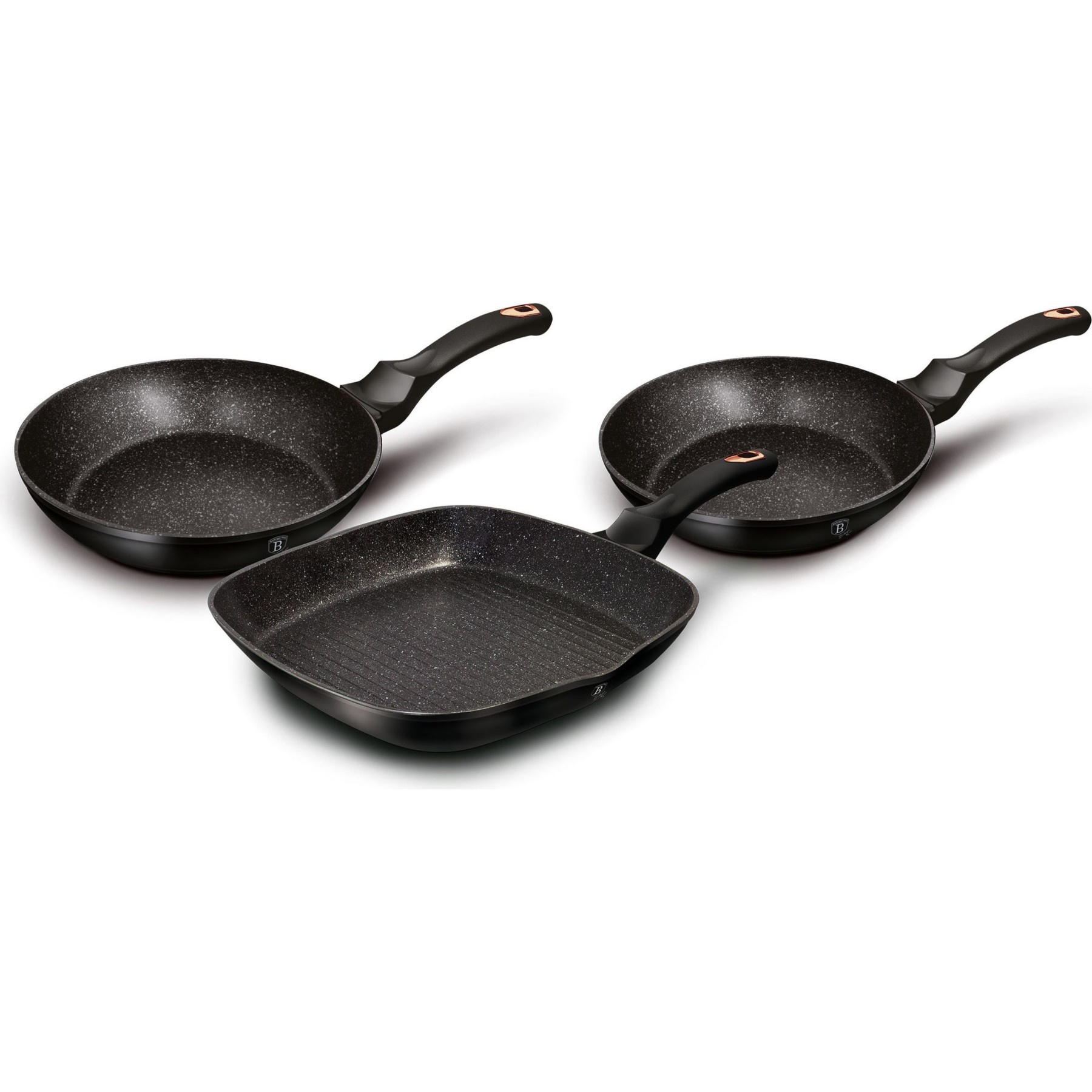Batterie de cuisine BERLINGER HAUS Black Rose Set 2 Poêles, Grill Induction