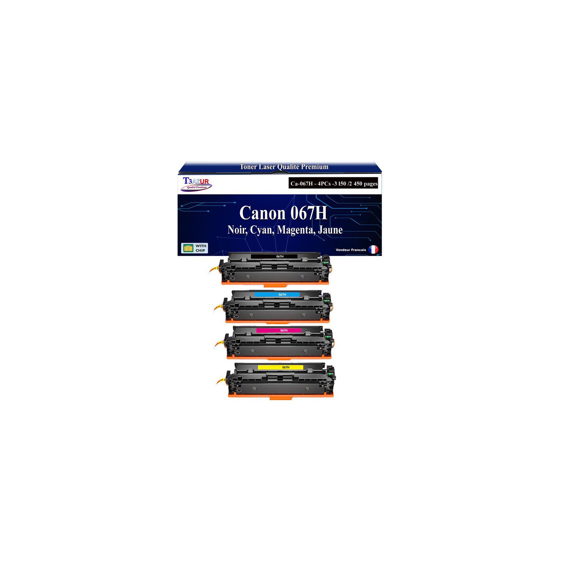 Toner T3AZUR compatible avec Canon 067H (x4)