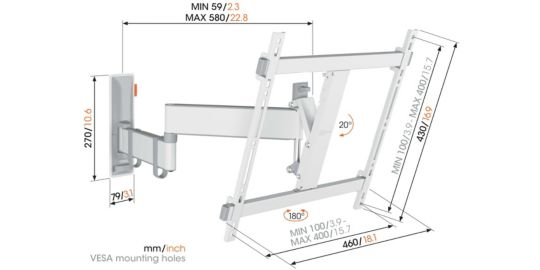 Support mural VOGEL'S COMFORT TVM 3648 4