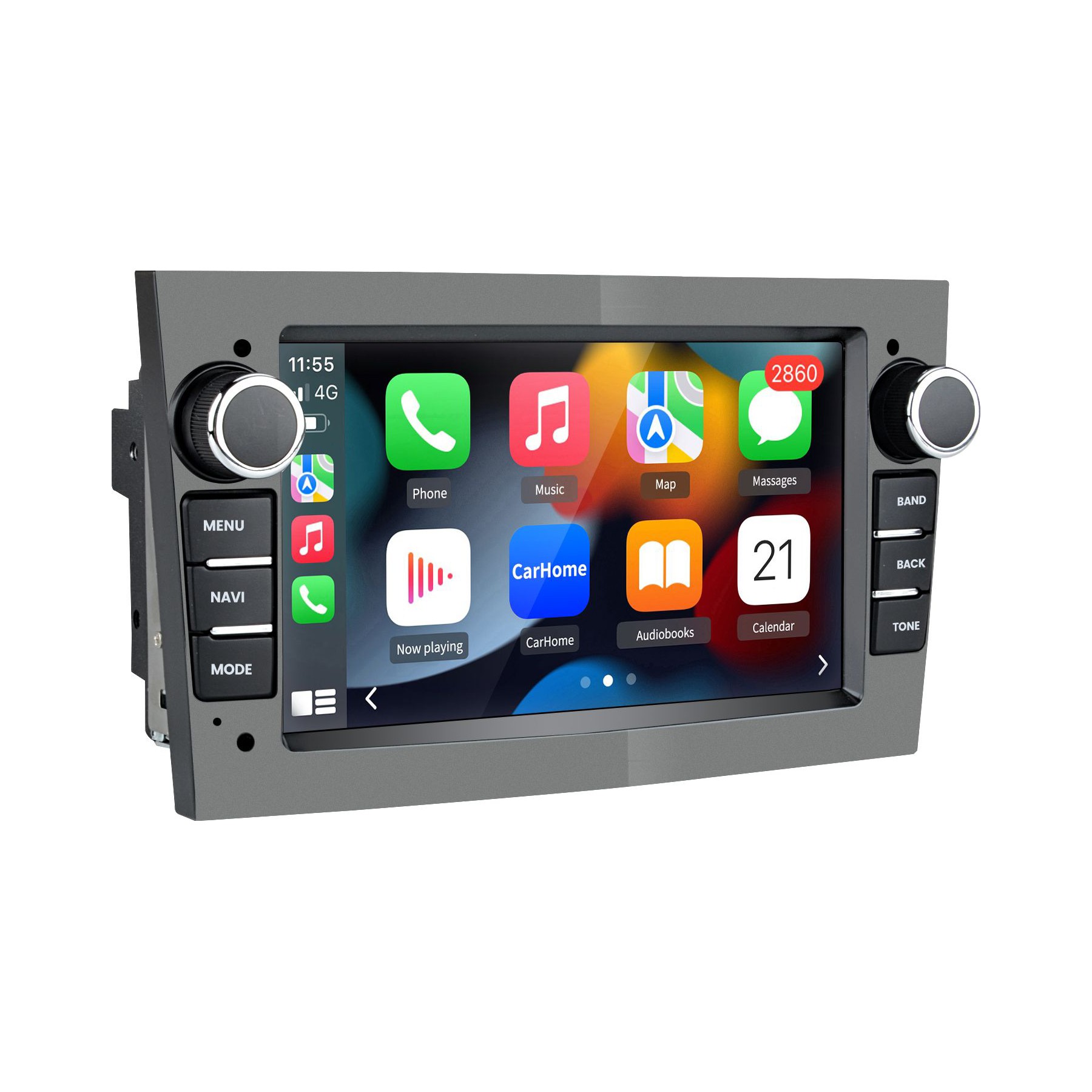 Autoradio connecté JUNSUN pour Opel Corsa D/Astra H Gris 7"Carplay