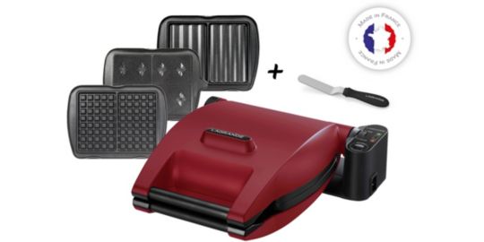 Croque, gaufrier, gaufrette LAGRANGE Premium Gaufres Rouge Mat - Spatule