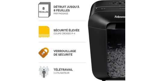 Destructeur FELLOWES MICROSHRED LX45 NOIR