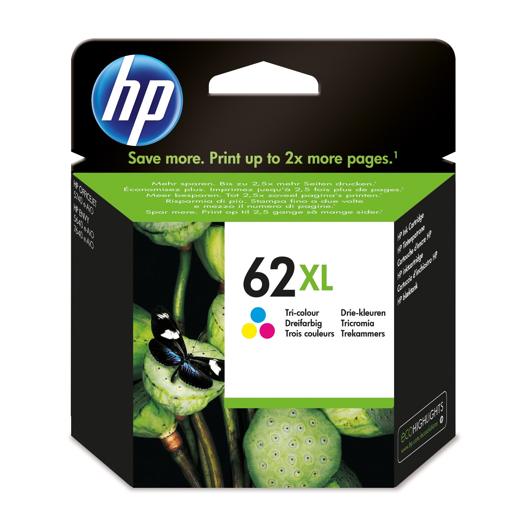 Cartouche d'encre HP Originale 62 XL Haute Capacité 3 Couleurs - C2P07AE