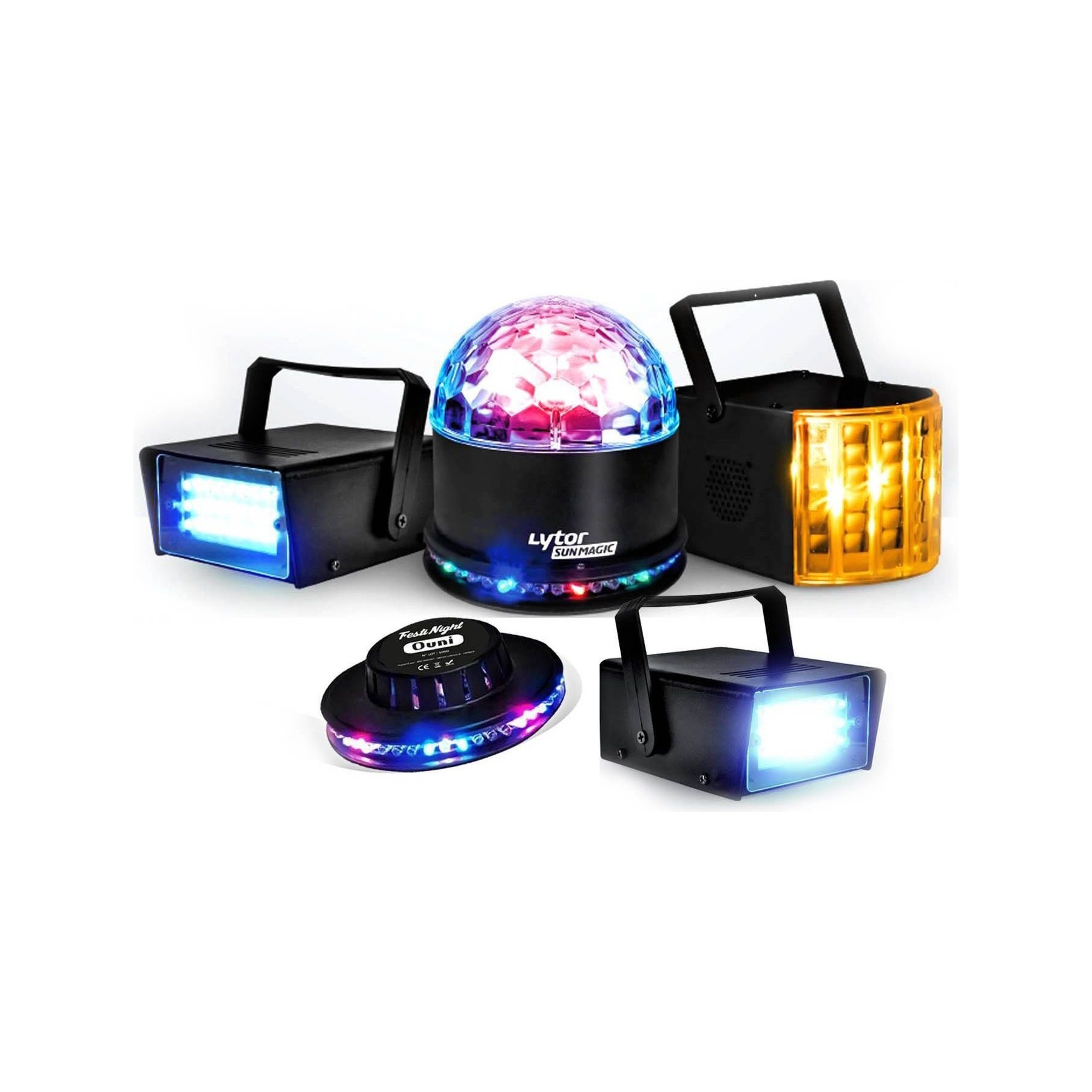 Jeu de lumières LYTOR Pack Dark FLASH 5 Effets Derby Zirkus +