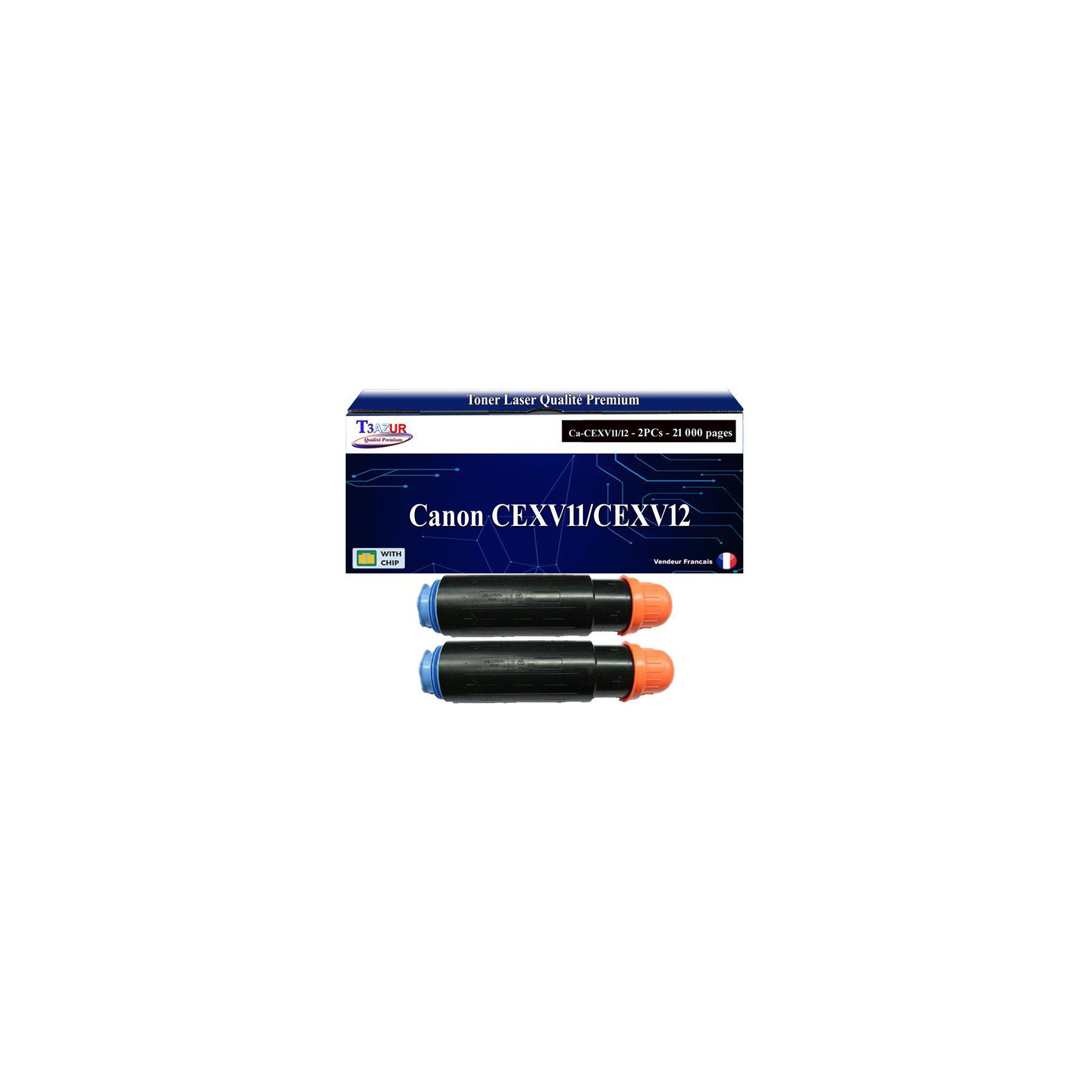 Toner T3AZUR pour Canon CEXV11 / CEXV12 x2