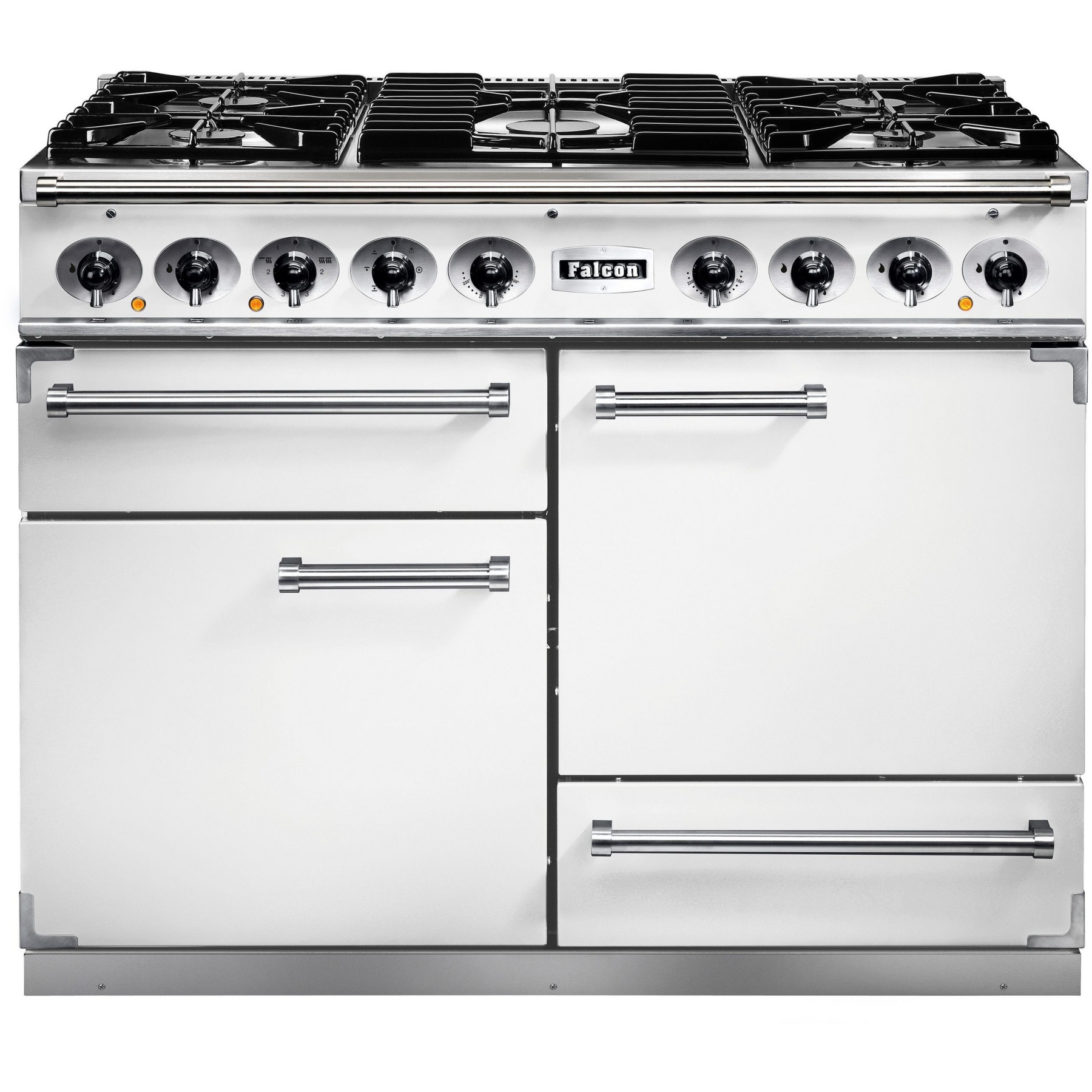 Piano de cuisson gaz FALCON Semi Pro DELUXE 110 BLANC NICKEL BROSSÉ