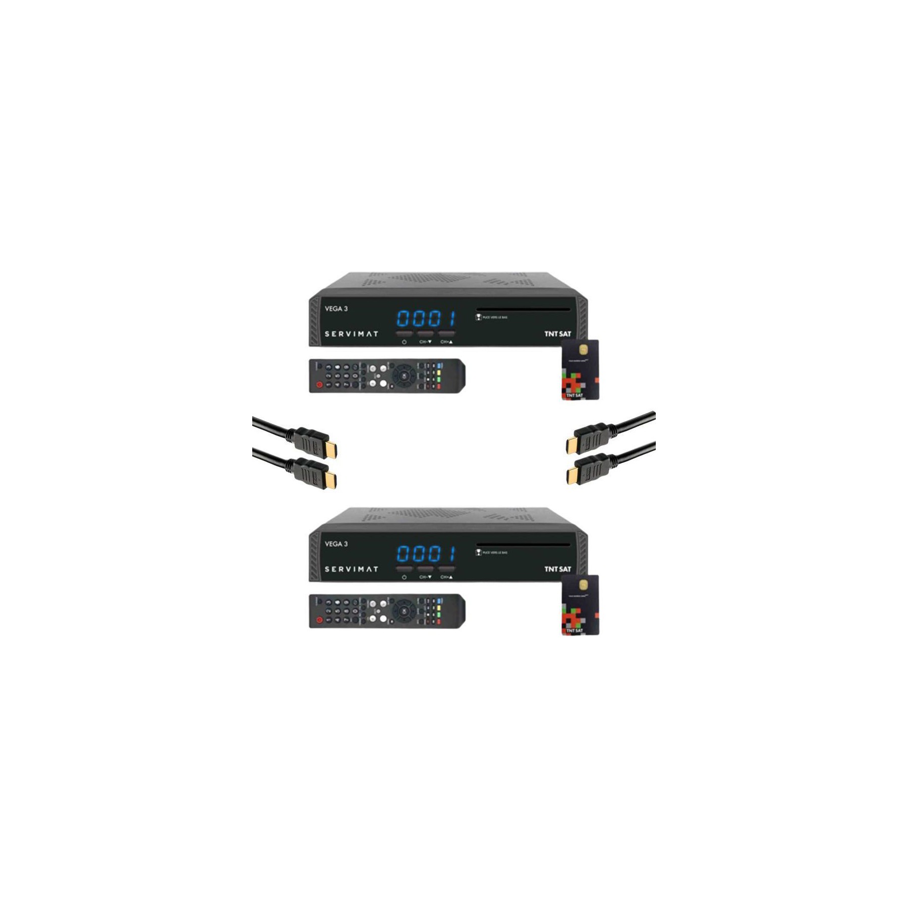 Décodeur satellite SERVIMAT Pack  2x Récepteurs Tv Satellite Full Hd