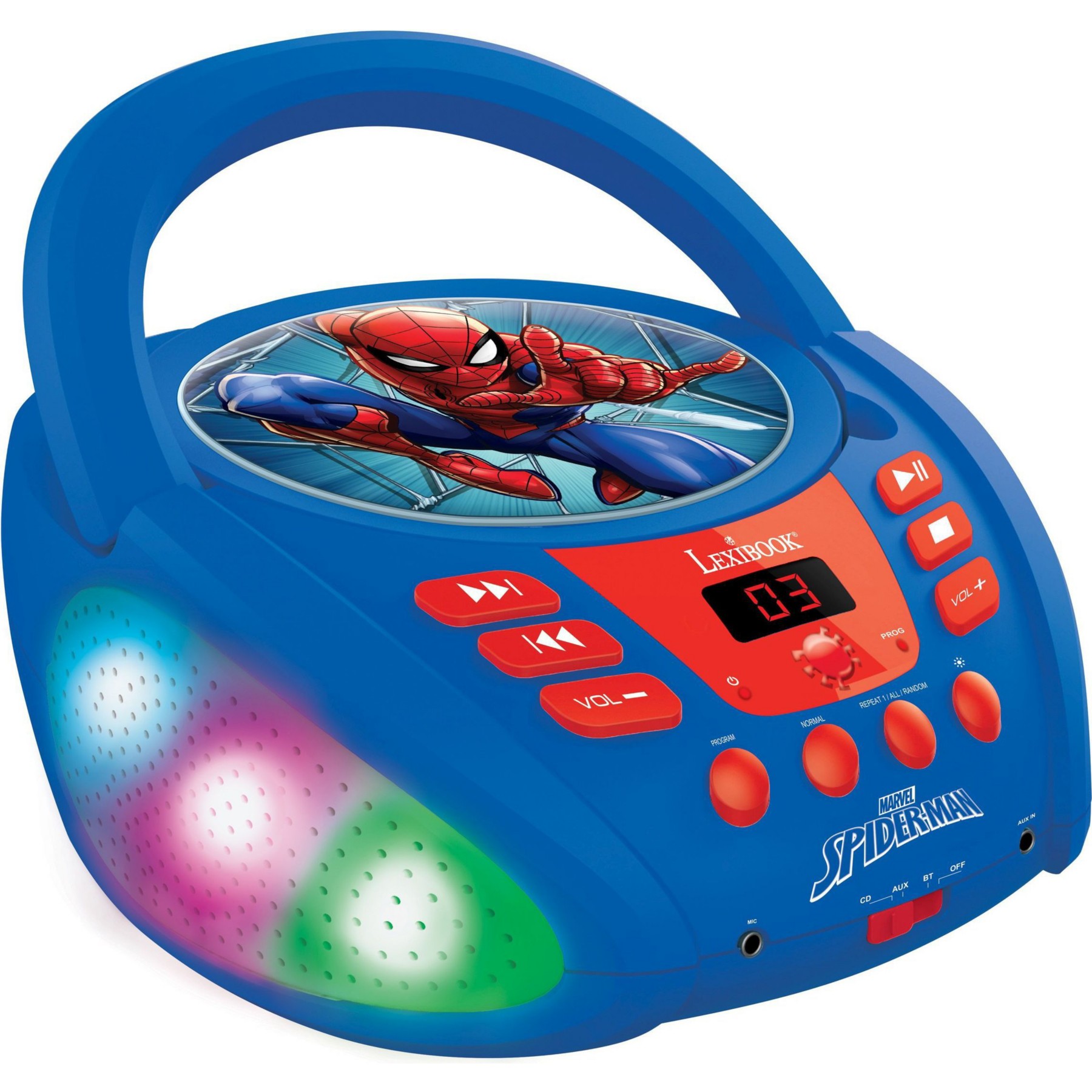 Lecteur CD LEXIBOOK Bluetooth Spiderman avec effets lumineux