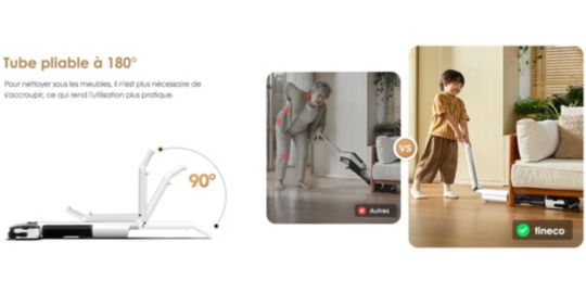 Aspirateur laveur TINECO Floor One I7 Fold Premium Blanc