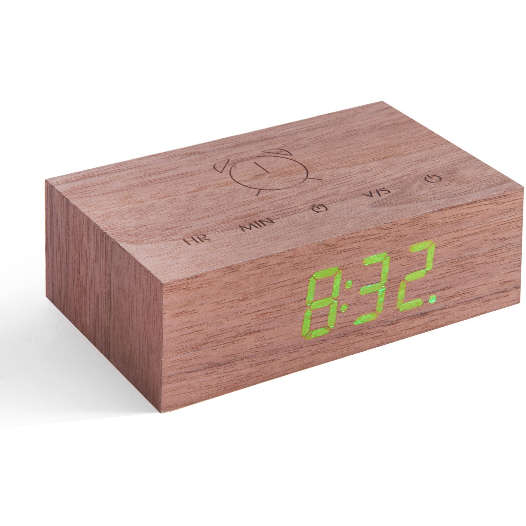 Réveil GINGKO Flip Natural Walnut