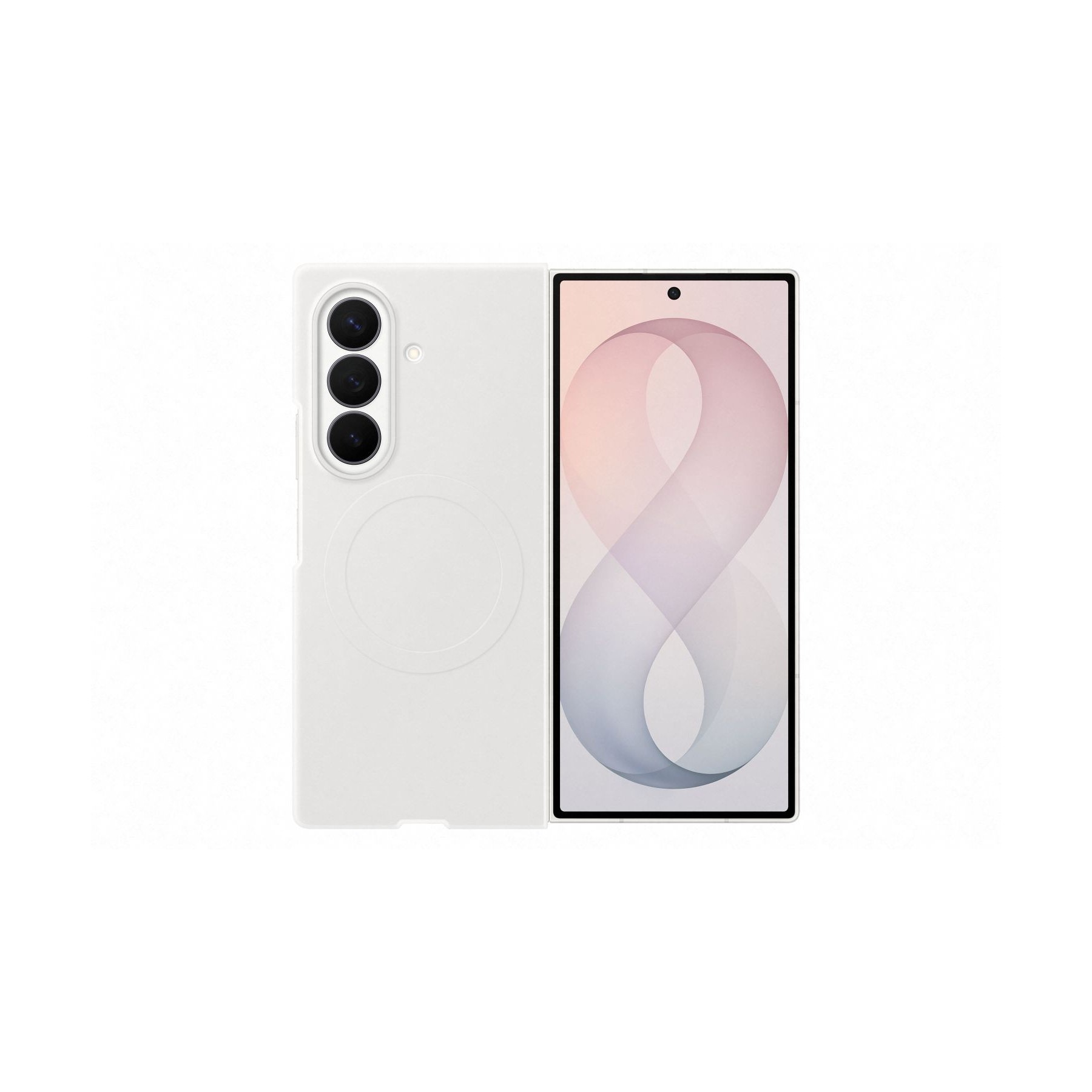 Pack SAMSUNG coque silicone magnétique Crème + protège écran Fold 8 Ultra