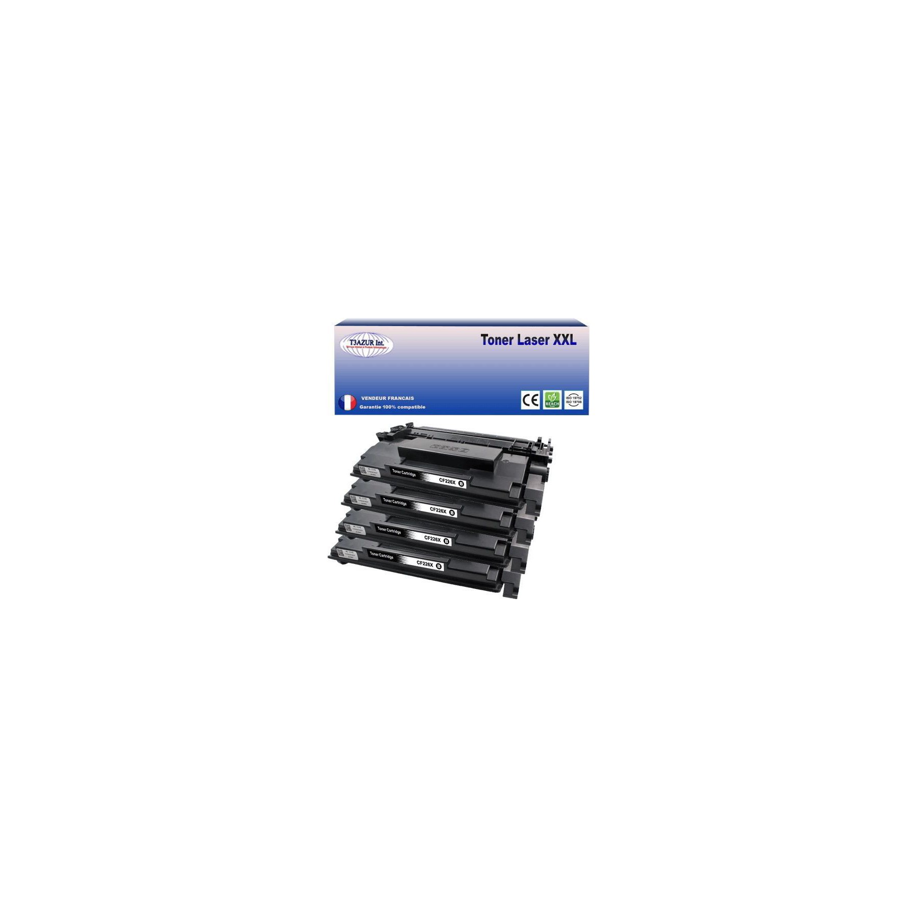 Toner T3AZUR remplace HP CF226X (26X) Noir