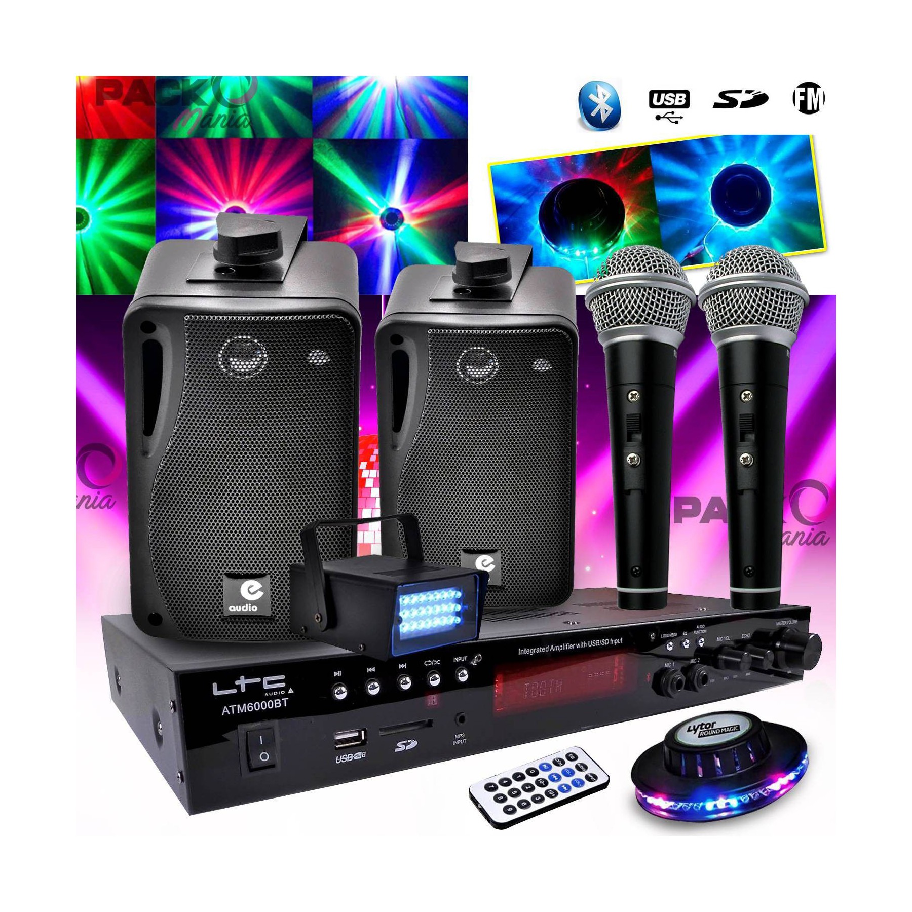 Karaoké LTC AUDIO Karaoké enfant Hi-Fi 100W + 2 micros USB