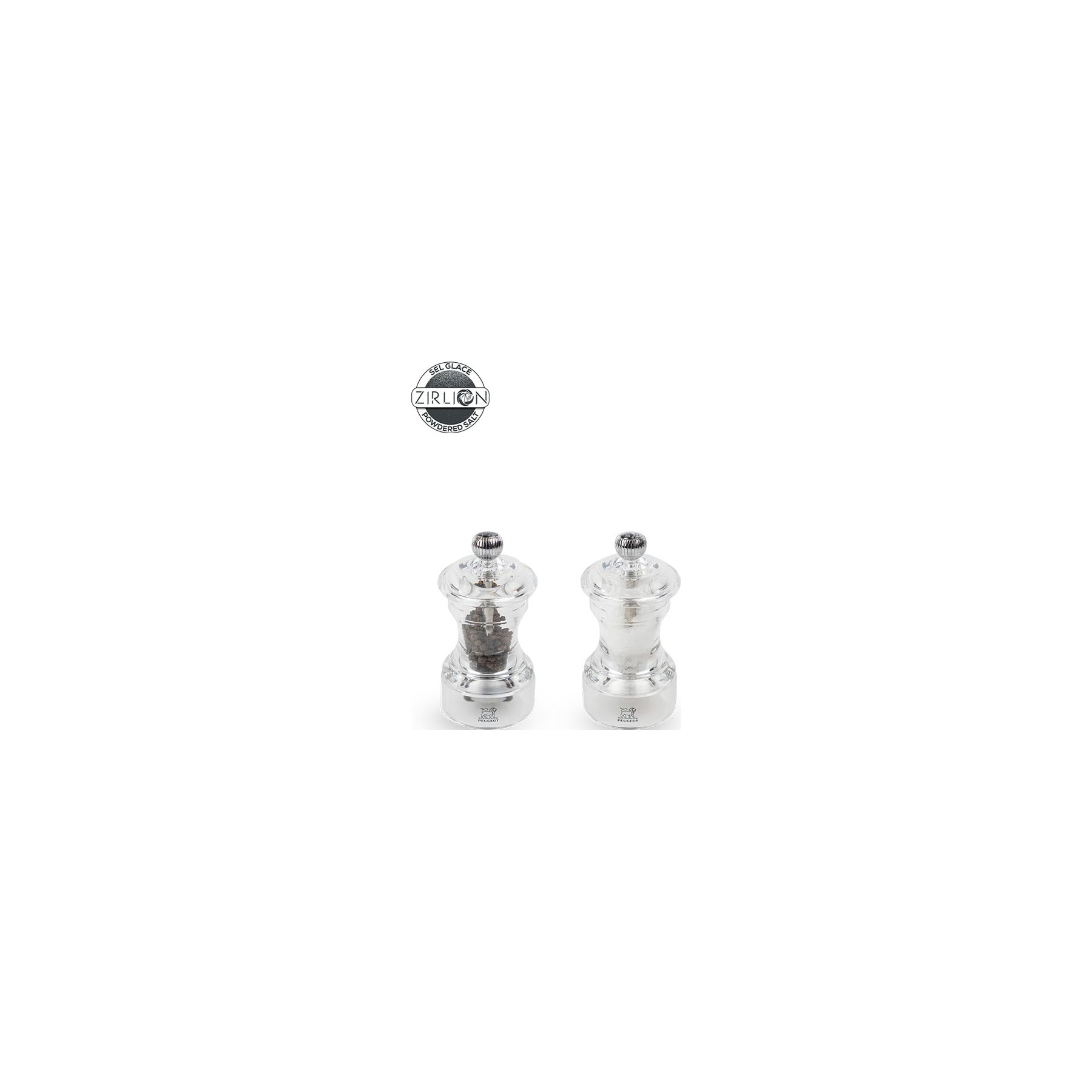 Duo moulins à poivre et sel PEUGEOT Bistro Plastique Transparent 10cm