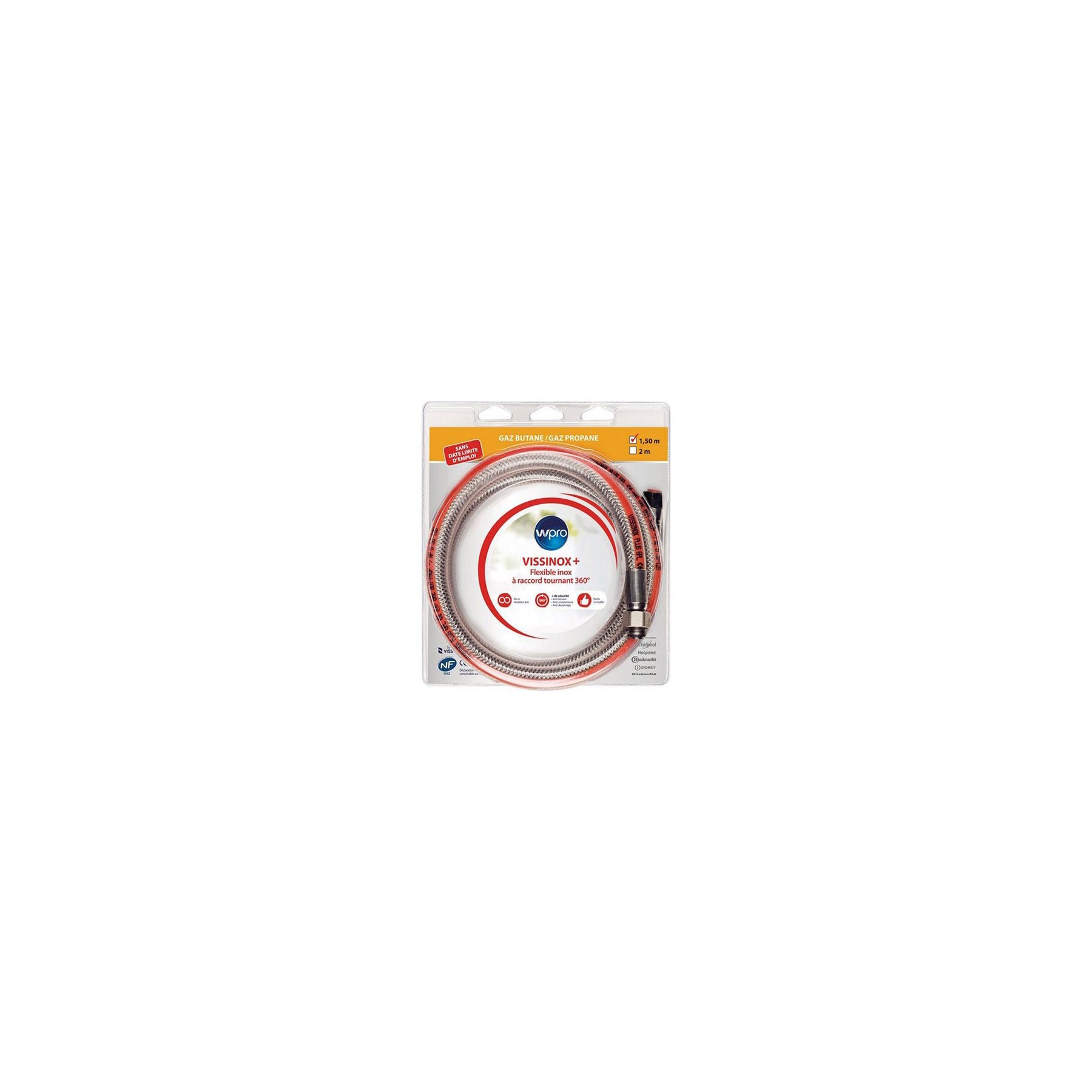 Alimentation DIVERS tuyau gaz butane propane inox 1.5 m