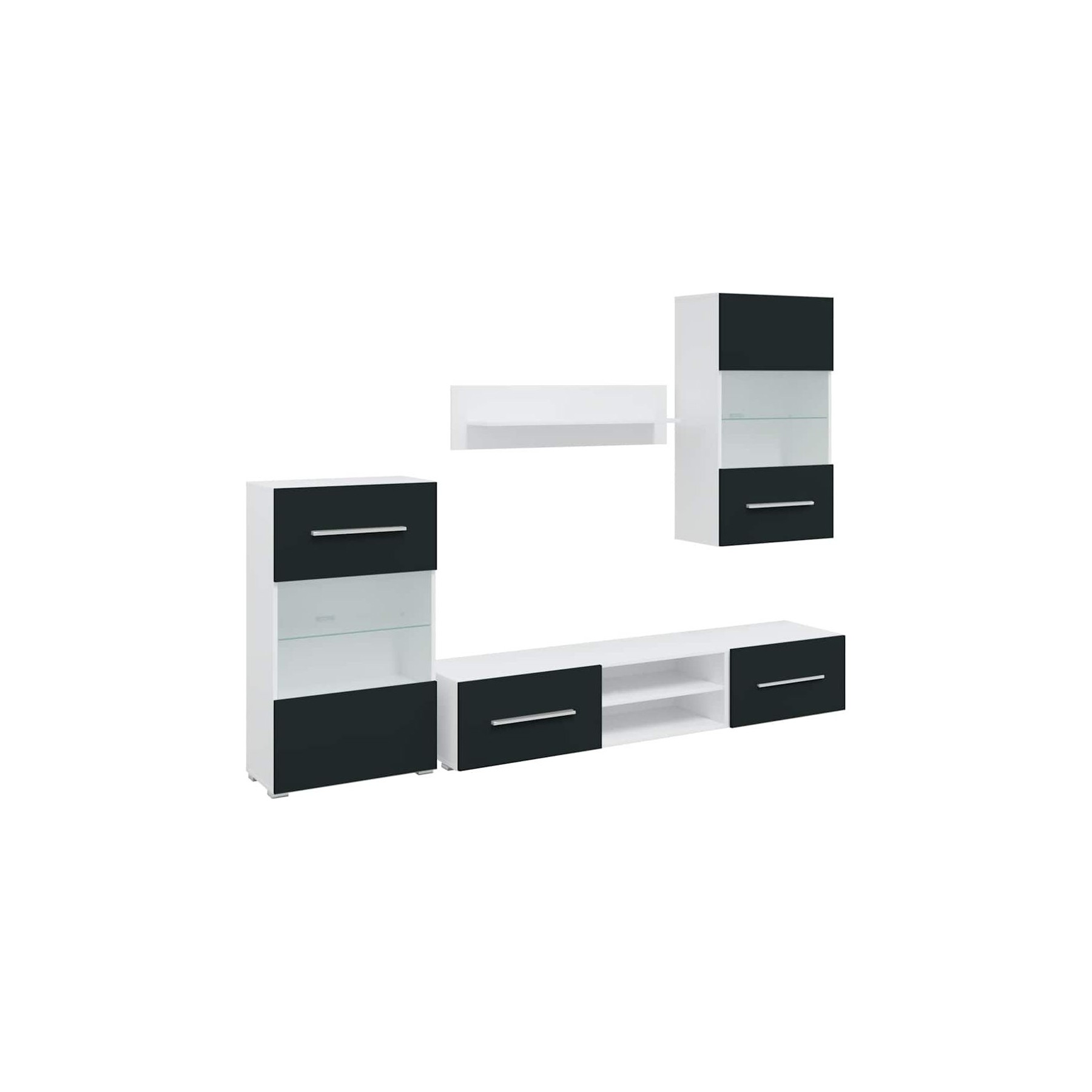 Meuble TV HELLOSHOP26 Lot de 5 meubles TV modernes avec éclair