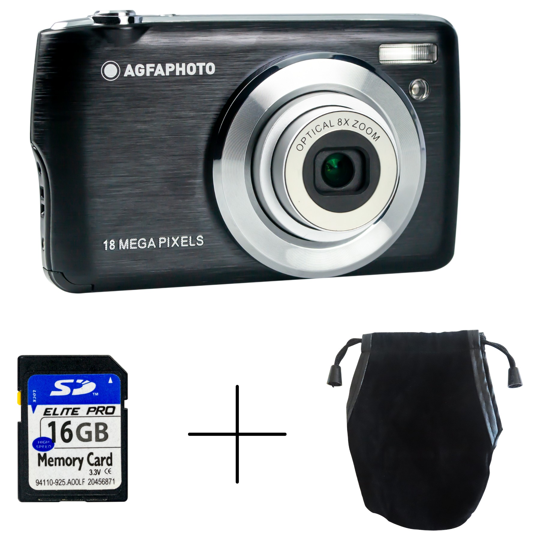 Appareil photo Compact AGFAPHOTO DC8200 Noir Pack Etui + Carte SD 16GB