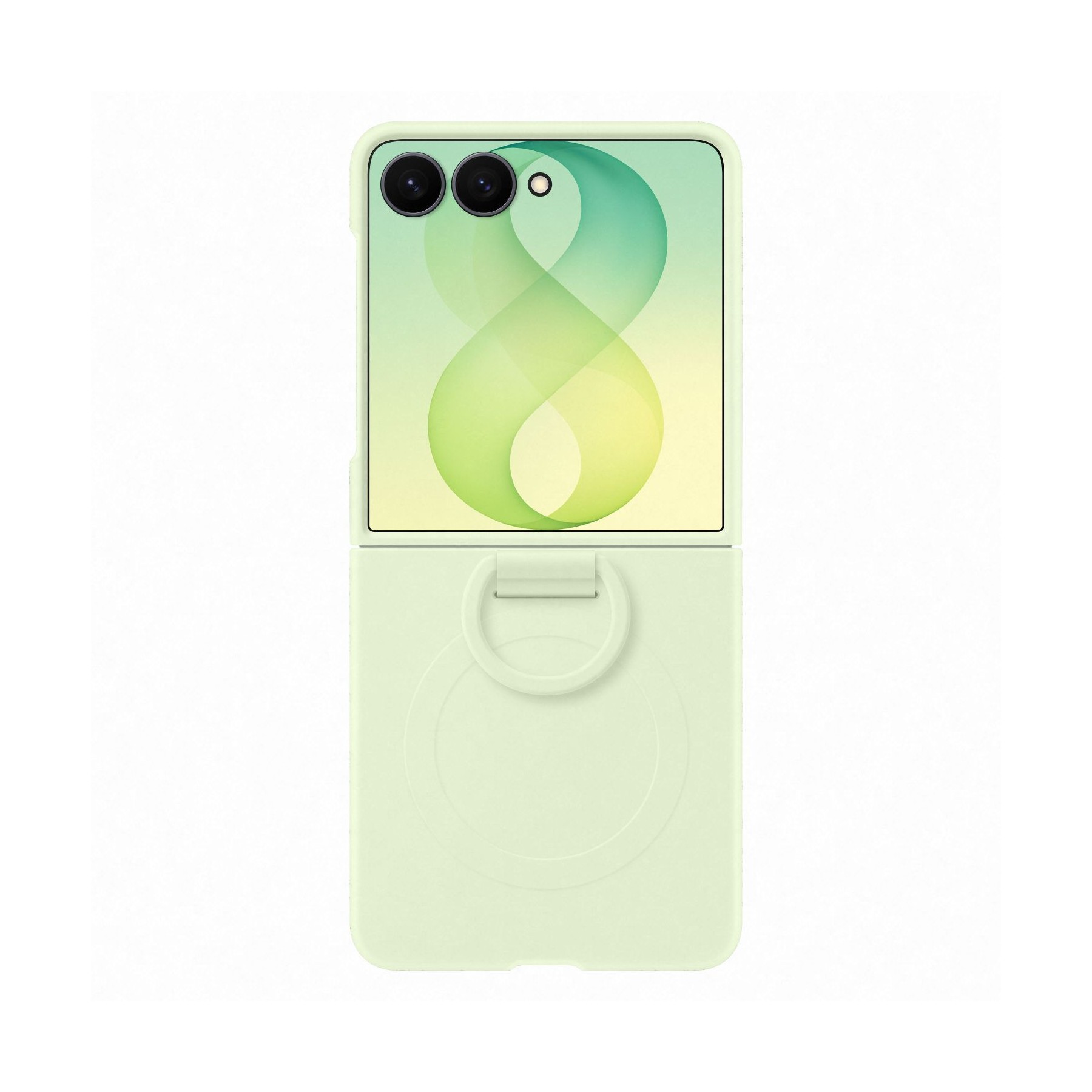 Coque SAMSUNG Z Flip8 Silicone anneau magnétique Vert