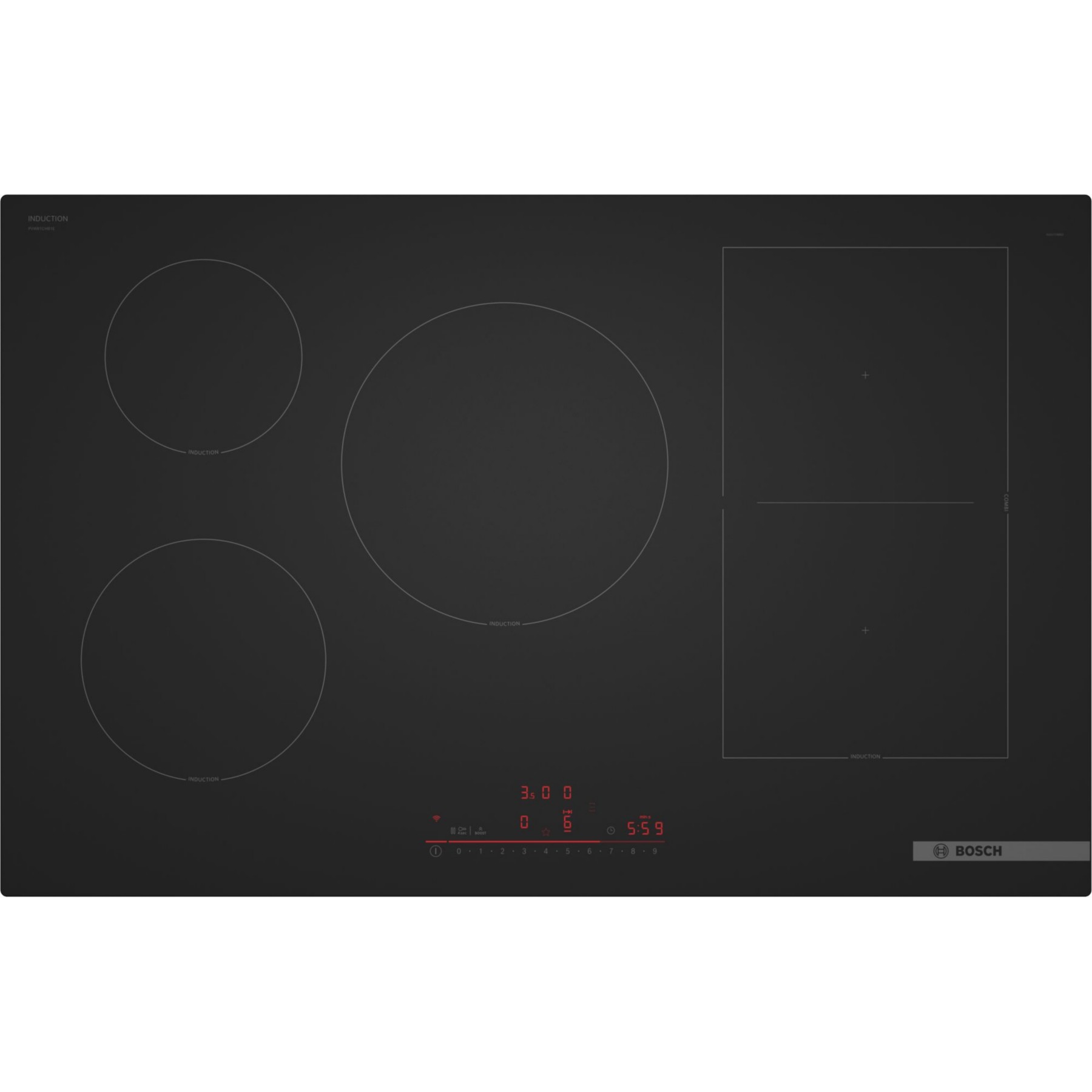 Plaque induction BOSCH PVW81CHB1E série 6, finition carbone mate