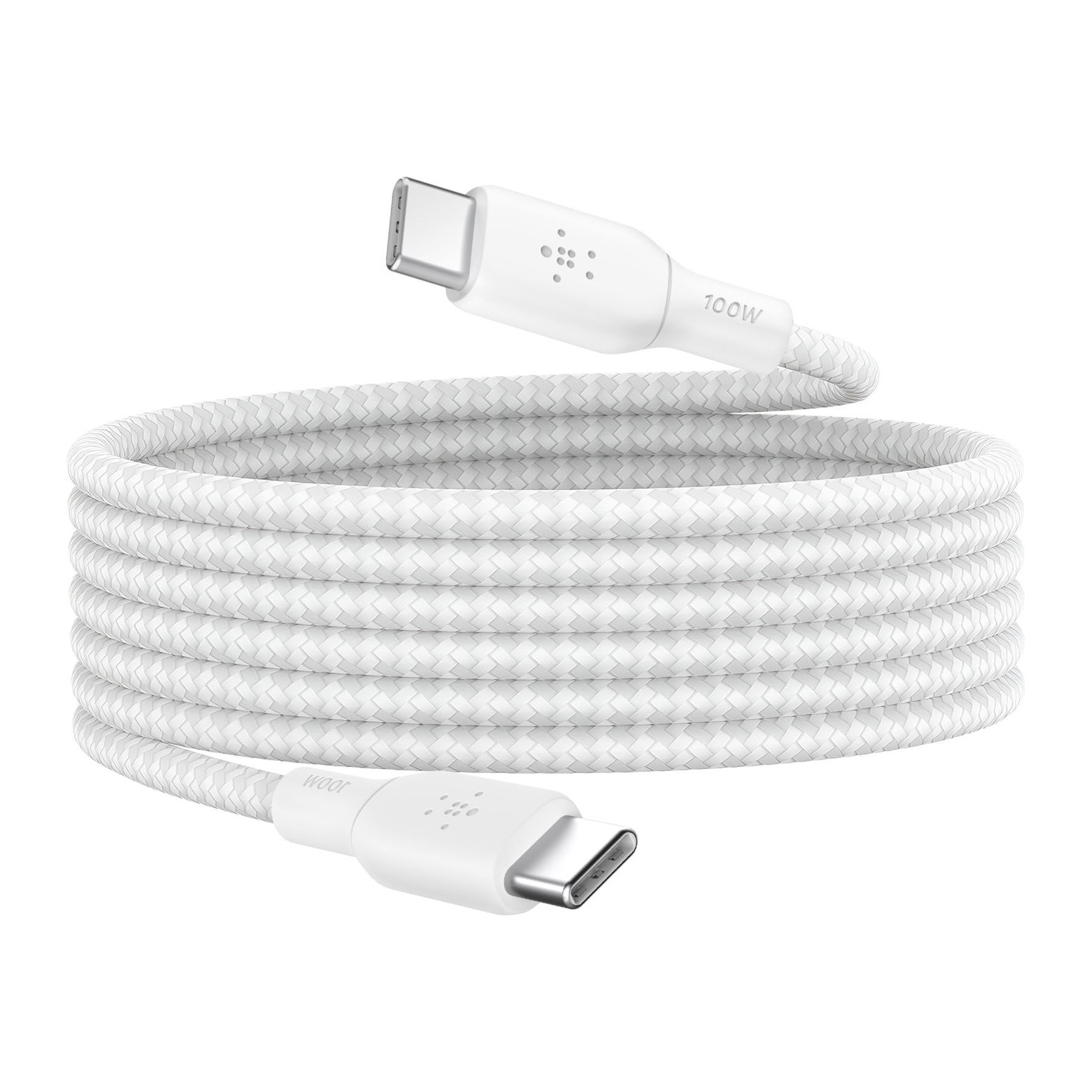 Câble alimentation BELKIN USB-C vers USB-C Nylon Tressé 2m Blanc