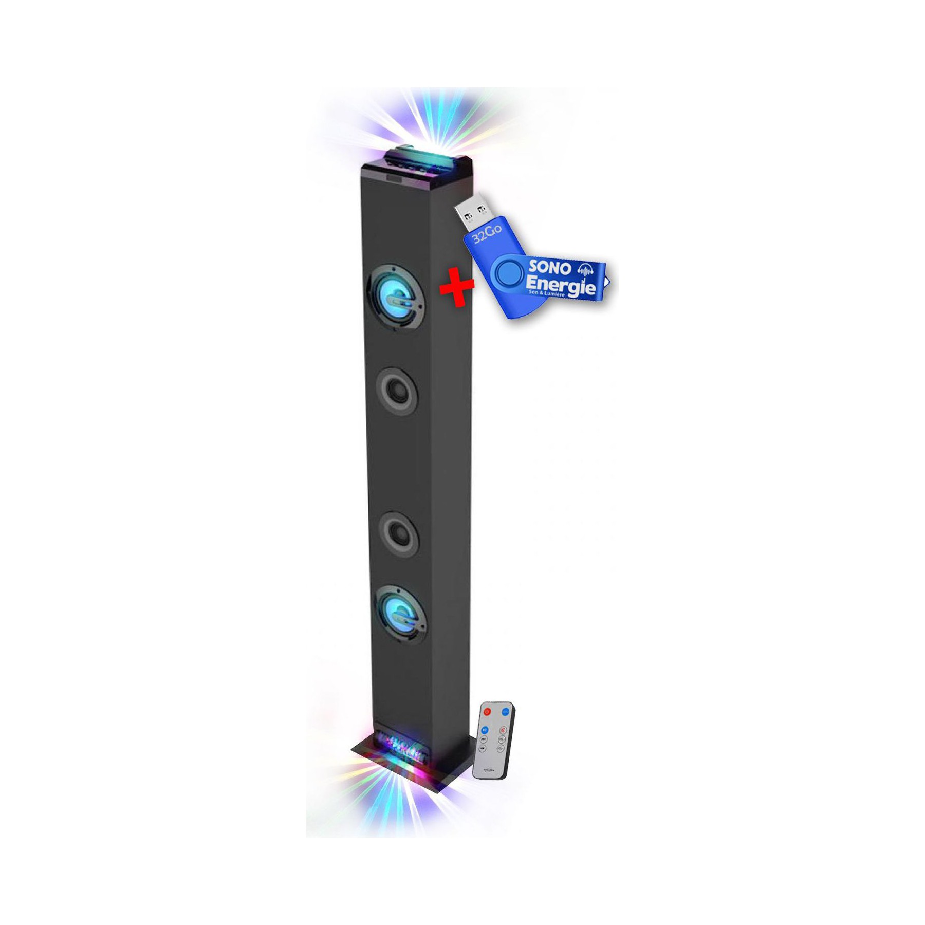 Enceinte Bluetooth INOVALLEY HP58-BTH, LED Bluetooth, FM, AUX 60W
