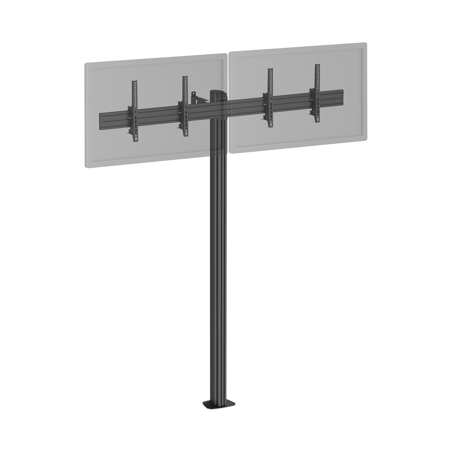 Pied TV KIMEX 2 écrans TV 50"-55", Hauteur 240cm, noir