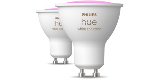 Ampoule LED connectée PHILIPS HUE GU10 White&Color Ambiance pack de 2