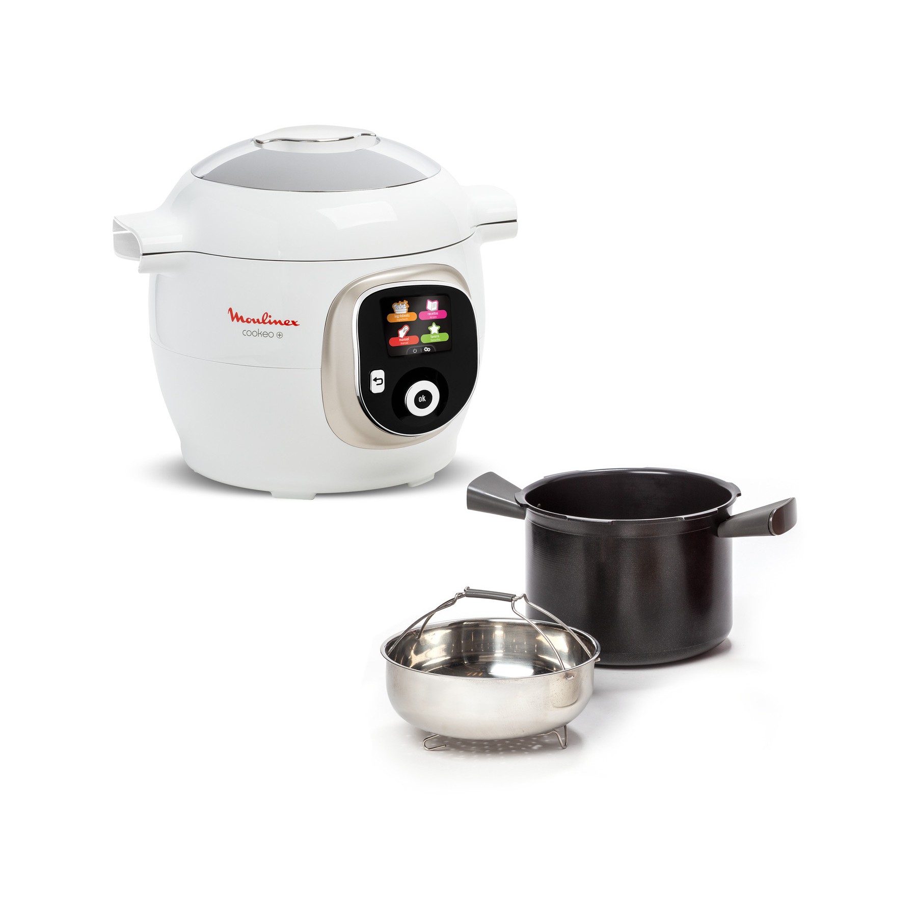 Cookeo MOULINEX CE85BA10 blanc 6 L, 6 modes de cuisson, 180 recettes
