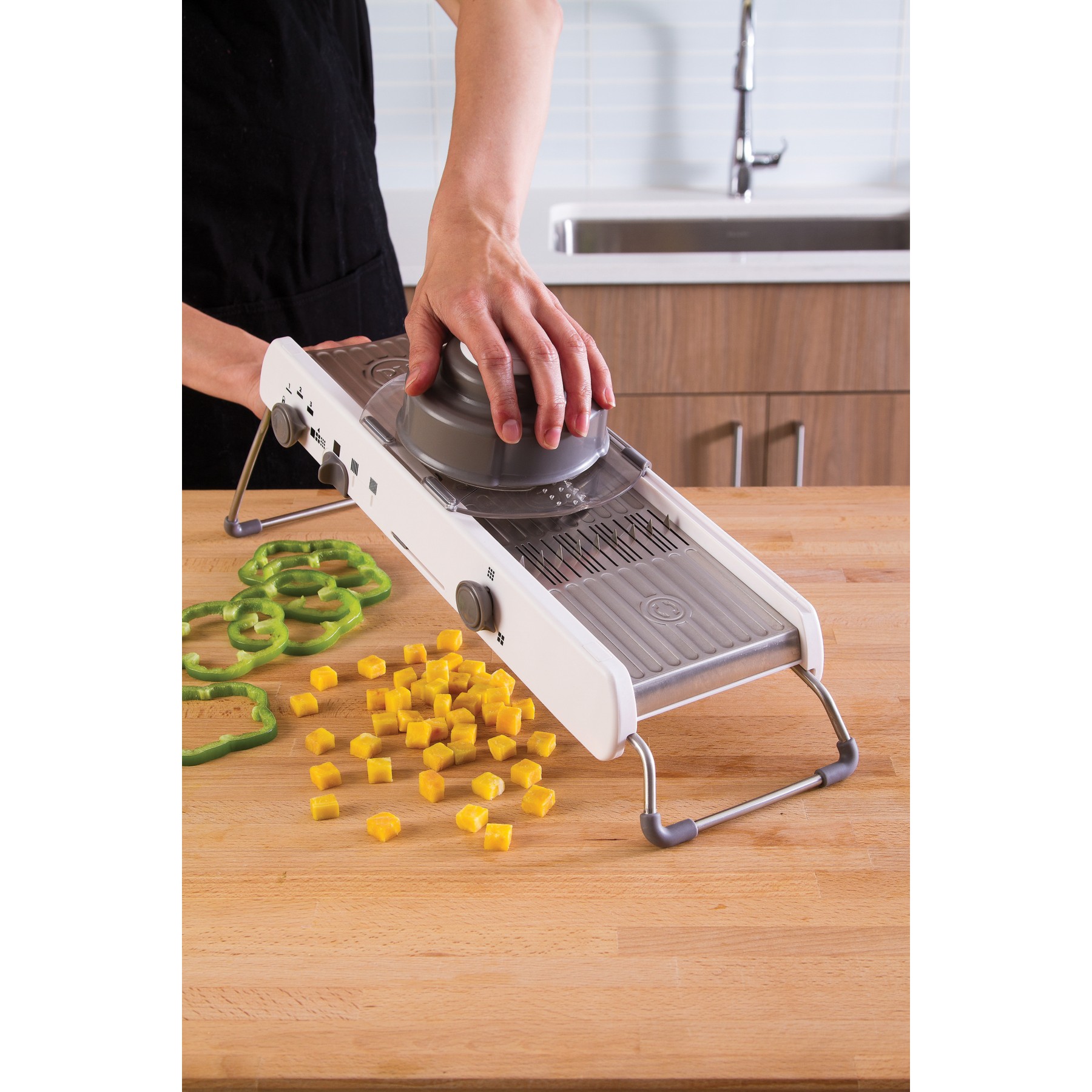 Mandoline PROGRESSIVE rondelles juliennes cubes