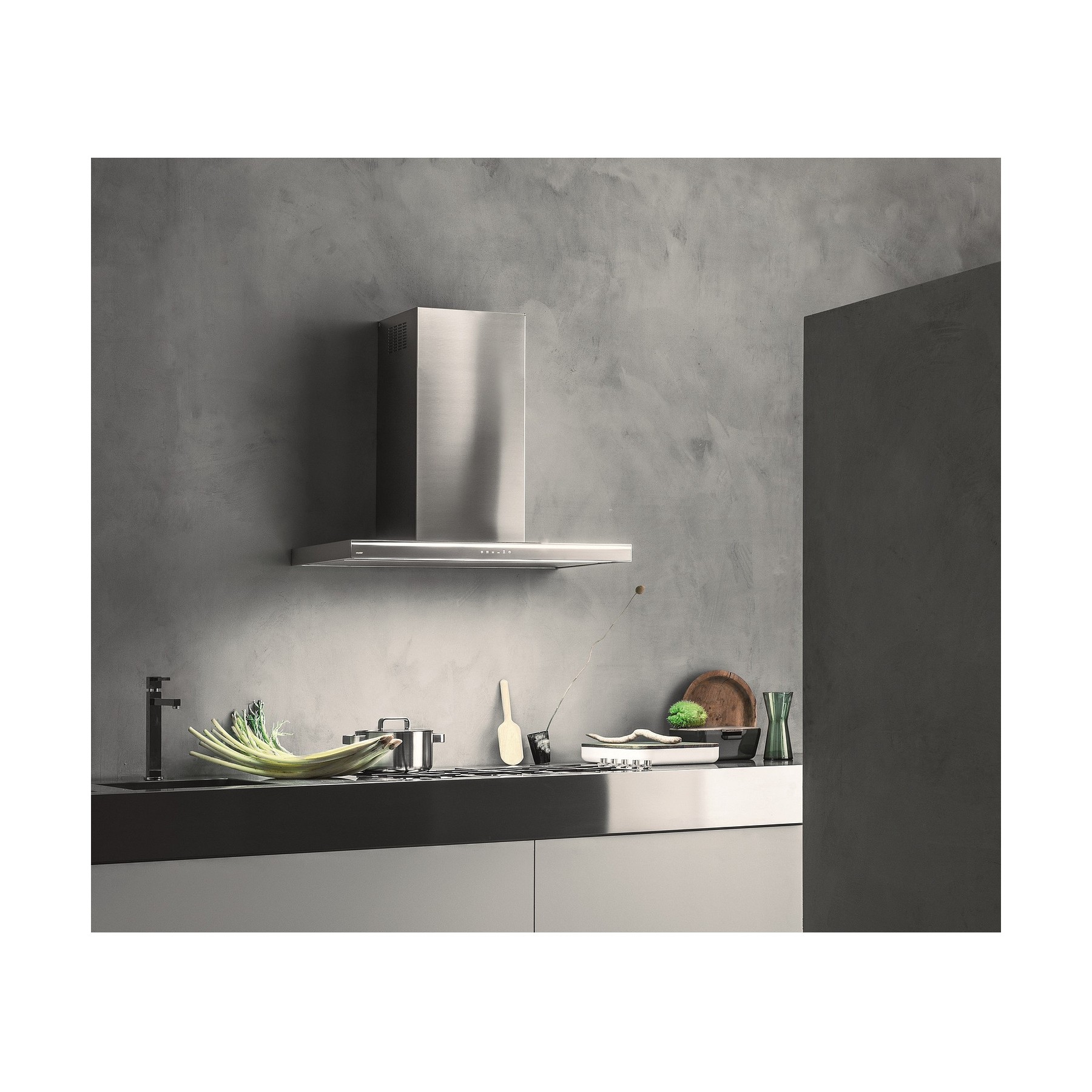 Hotte décorative murale FALMEC LUMINA 1430 MURAL 90 INOX/VERRE Gris