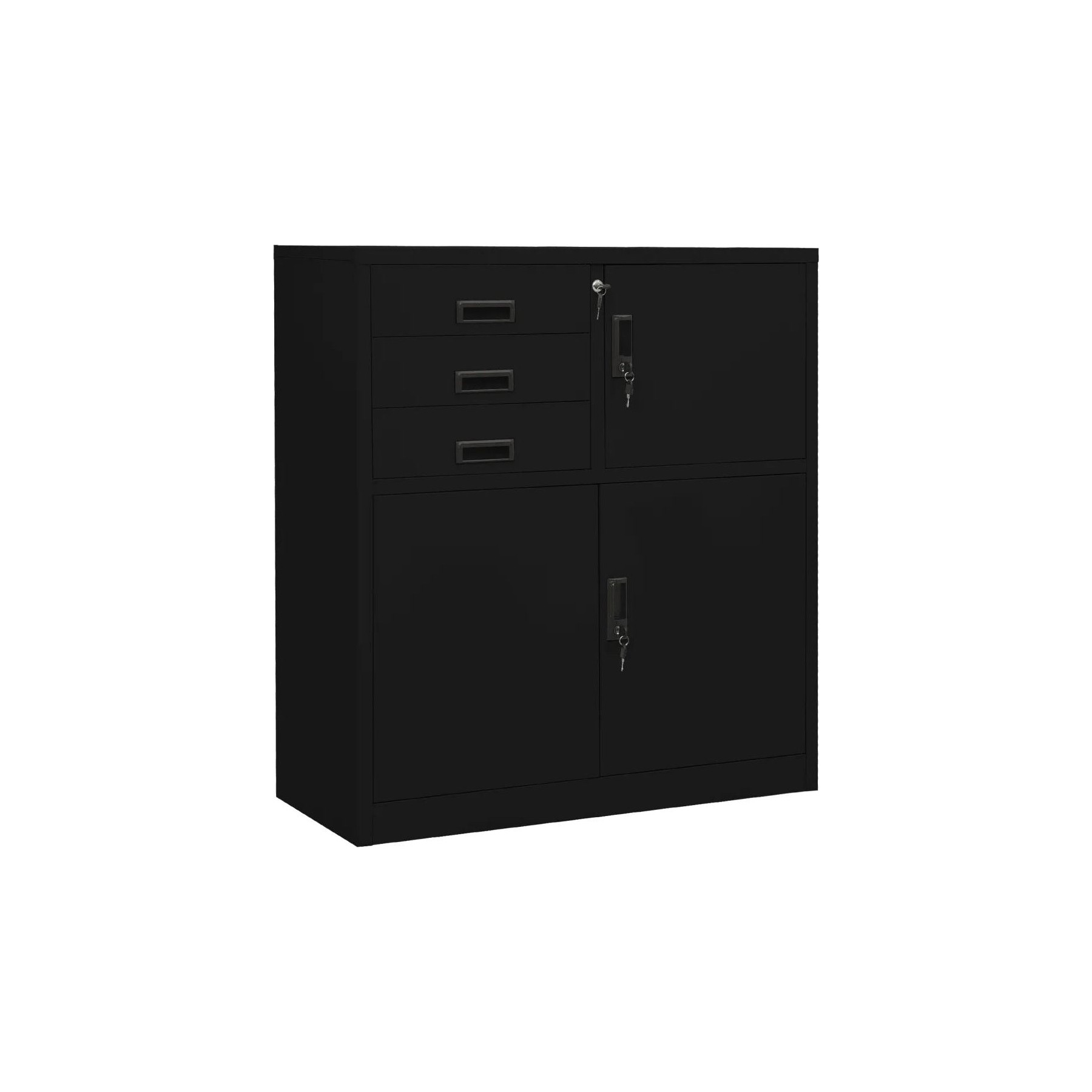 Armoire HELLOSHOP26 Armoire de bureau acier noire 90 x 40 x