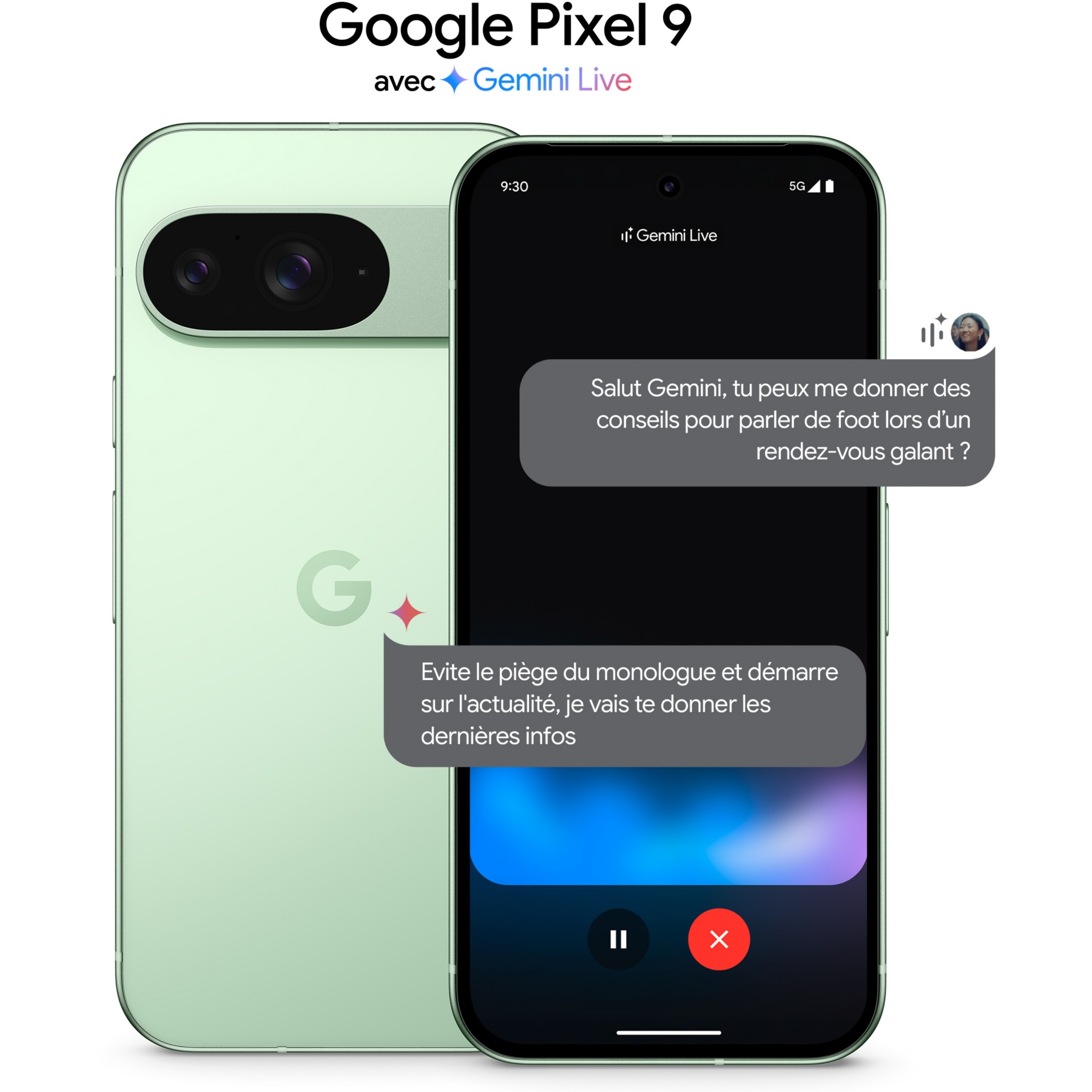 Smartphone GOOGLE Pixel 9 Vert Amande 128Go Reconditionné