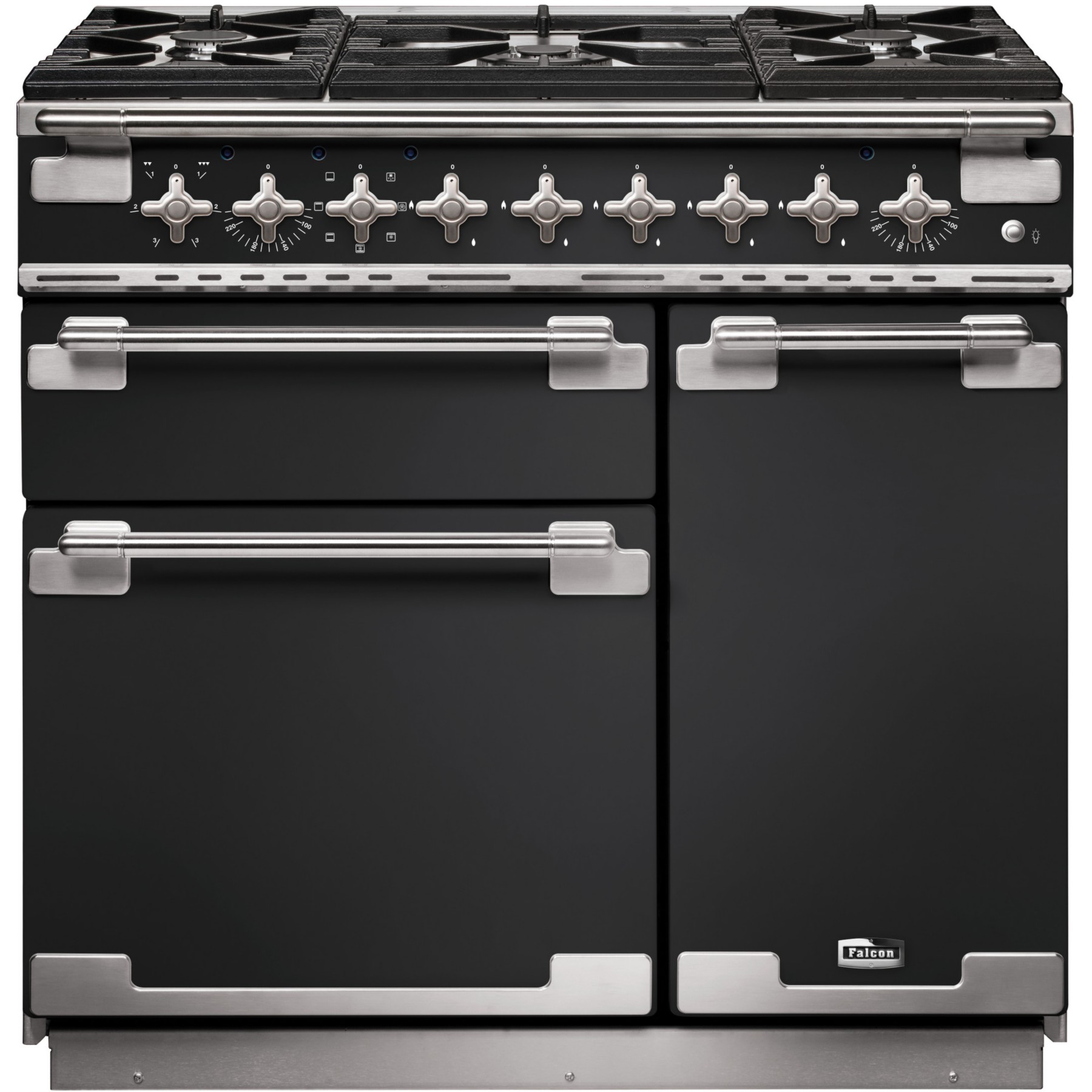Piano de cuisson gaz FALCON ELISE 90 CHARBON Mat satiné NICKEL