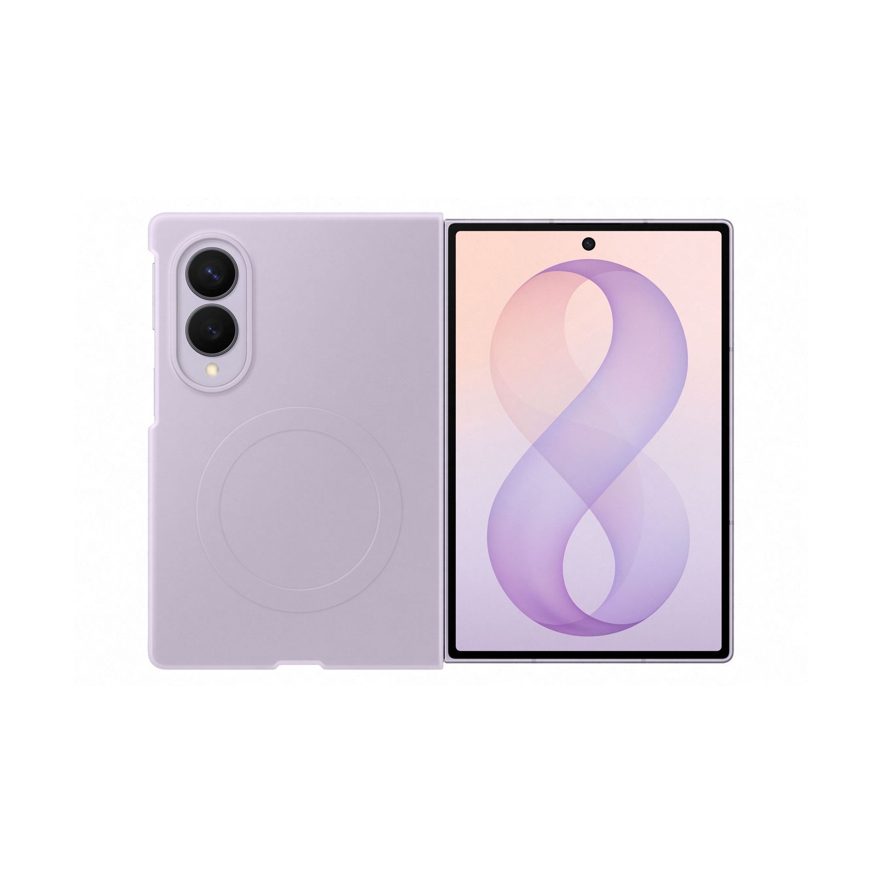 Pack SAMSUNG coque silicone magnétique Lavande + protège écran Fold 8