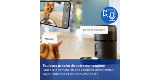 Distributeur de croquettes PHILIPS PAW5320/02 gamelle automatique pour chat 4.5L, connecté avec caméra