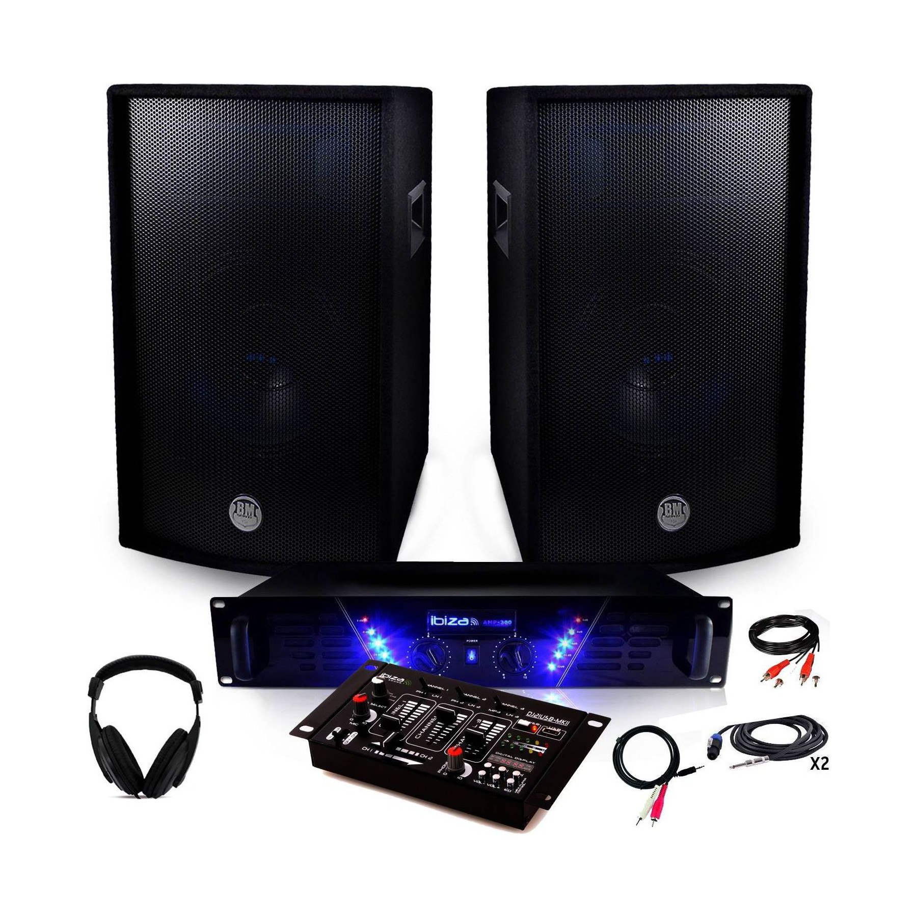 Pack sono IBIZA Pack Sono Ampli AMP-300 + HP BMS-12 de 2