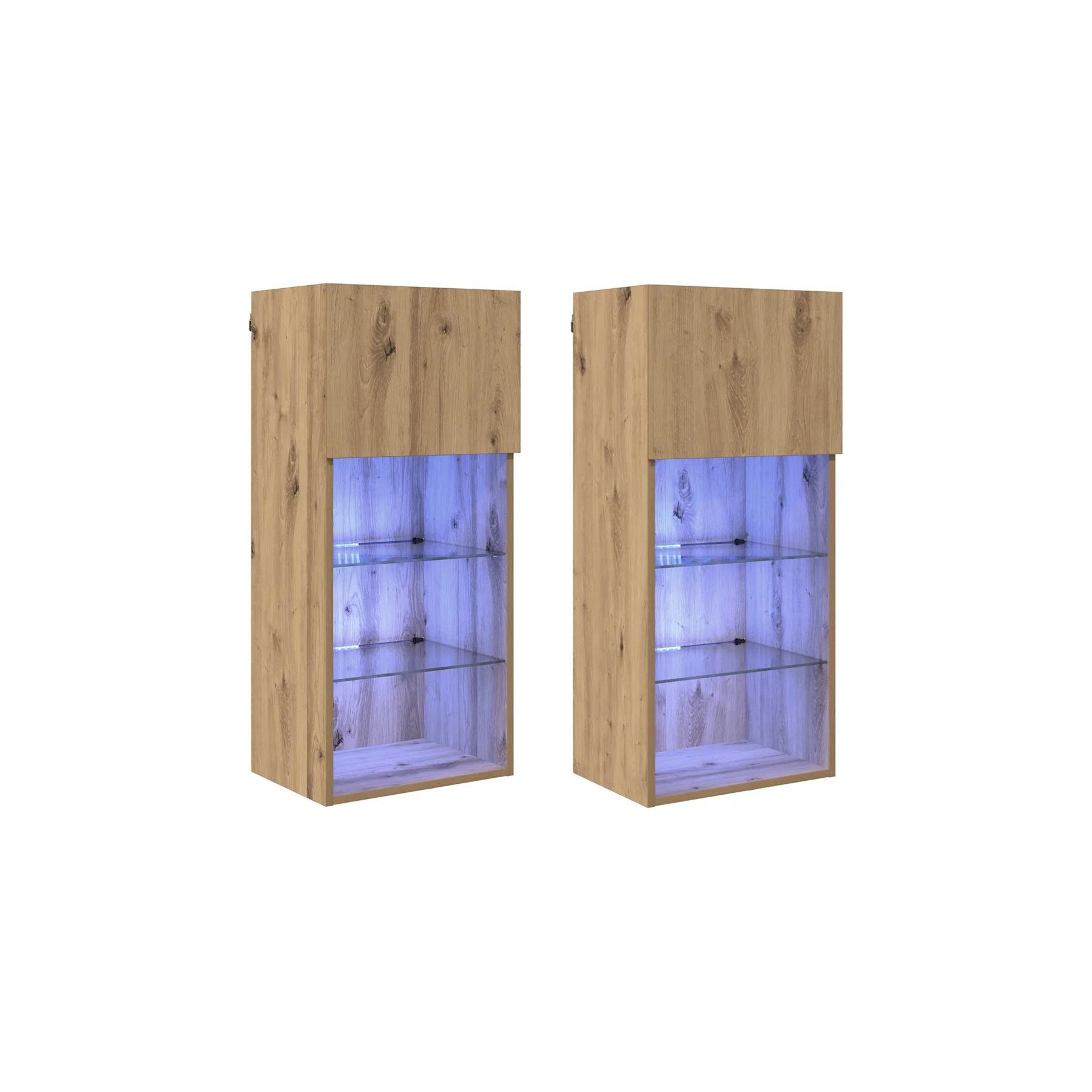 Meuble TV HELLOSHOP26 Lot de 2 meubles TV muraux modernes 40,5