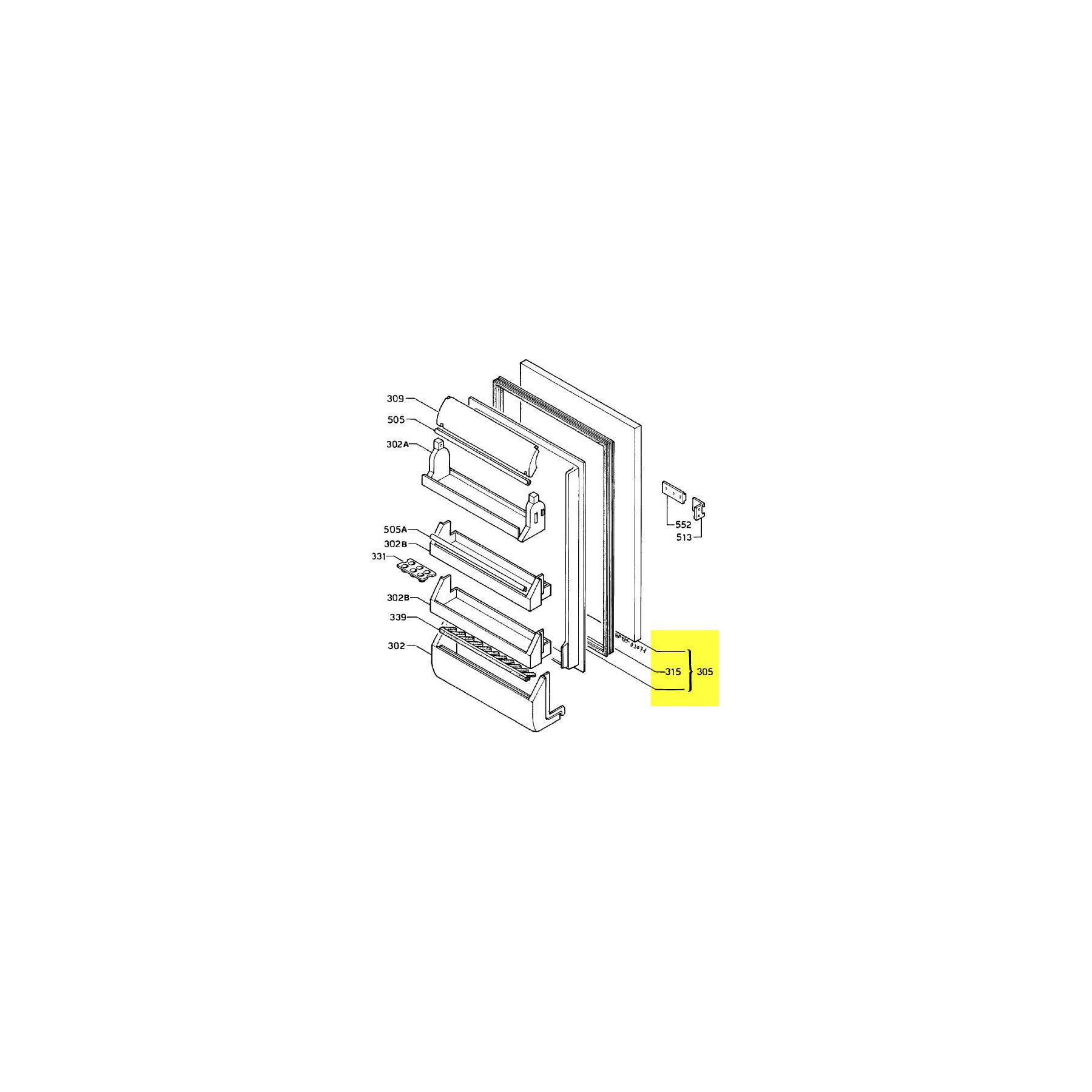 Porte ZANUSSI PORTE REFRIGERATEUR + JOINT MAGNETIQUE P