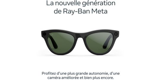 Lunettes connectées META Ray-Ban Skyler (Gen 2) - Noir brillant, Verres vert