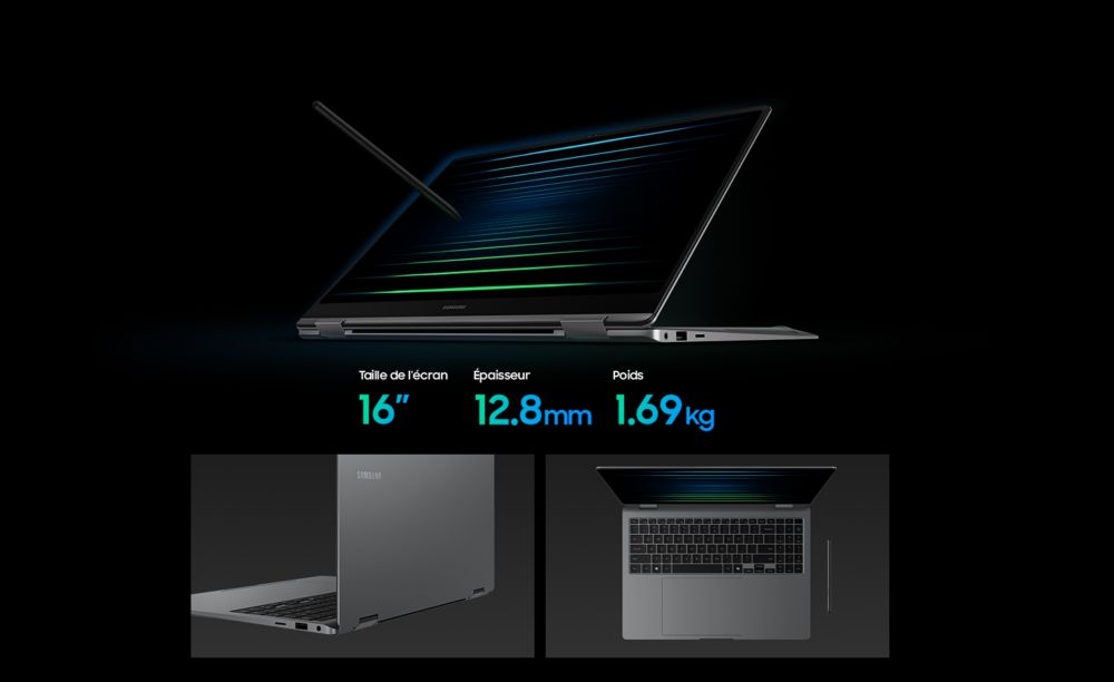Ordinateur portable SAMSUNG Galaxy Book5 Pro 360 Copilot+ PC Gris