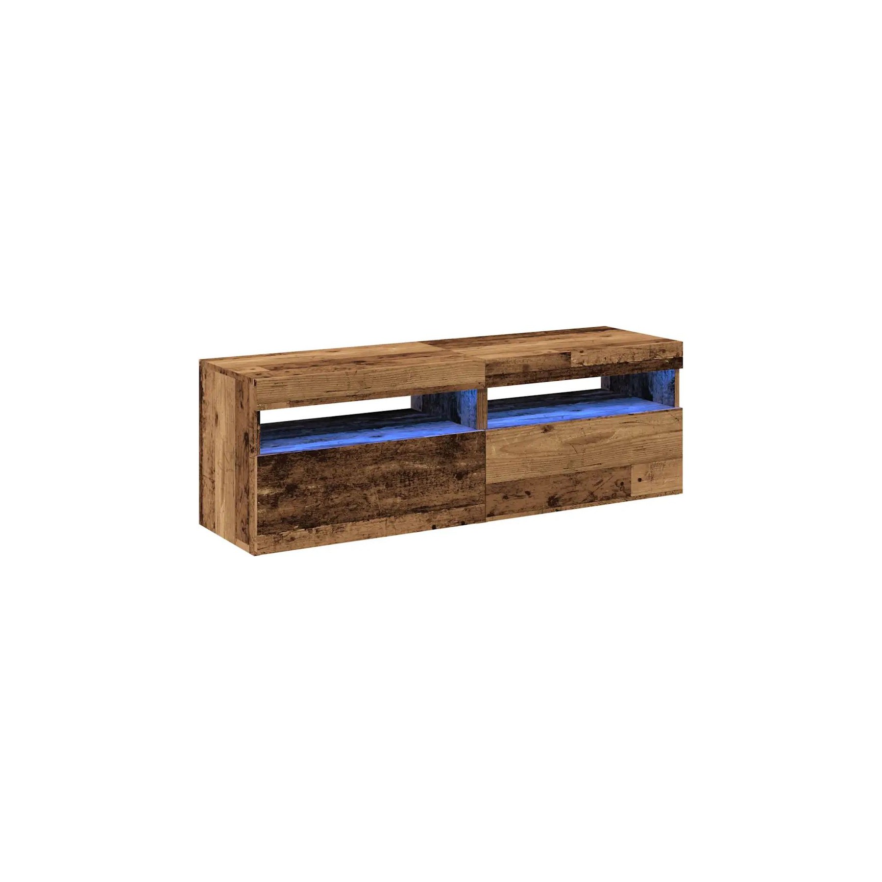 Meuble TV HELLOSHOP26 Lot de 2 meubles TV avec lumières LED es
