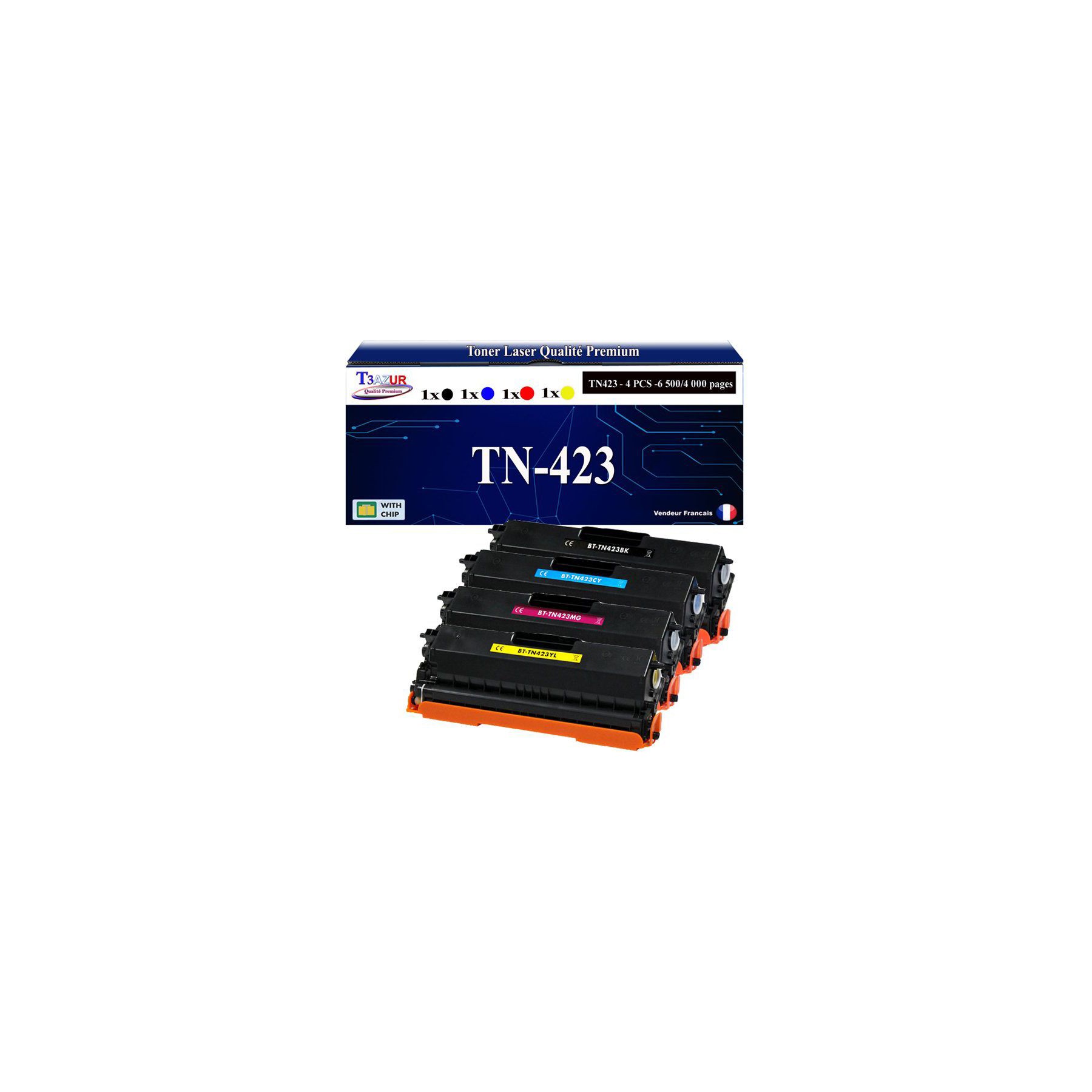 Toner T3AZUR Pour Brother MFC-L8690CDW (x4)