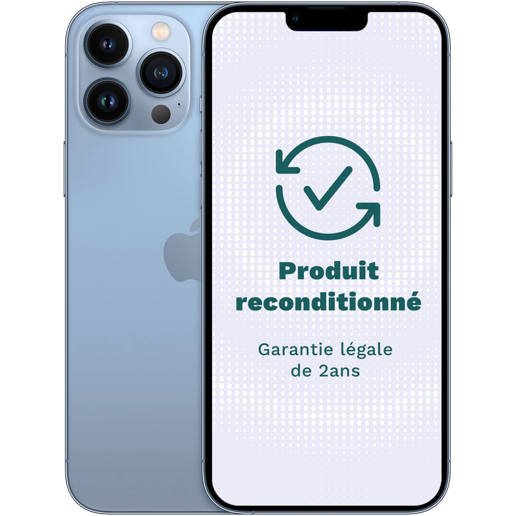 Smartphone APPLE iPhone 13 Pro Max Bleu 128Go Excellent État avec Batterie Neuve - Reconditionné