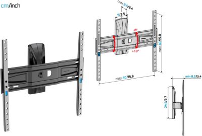 Support mural TV MELICONI TV inclinable et orientable pour 32 a 77