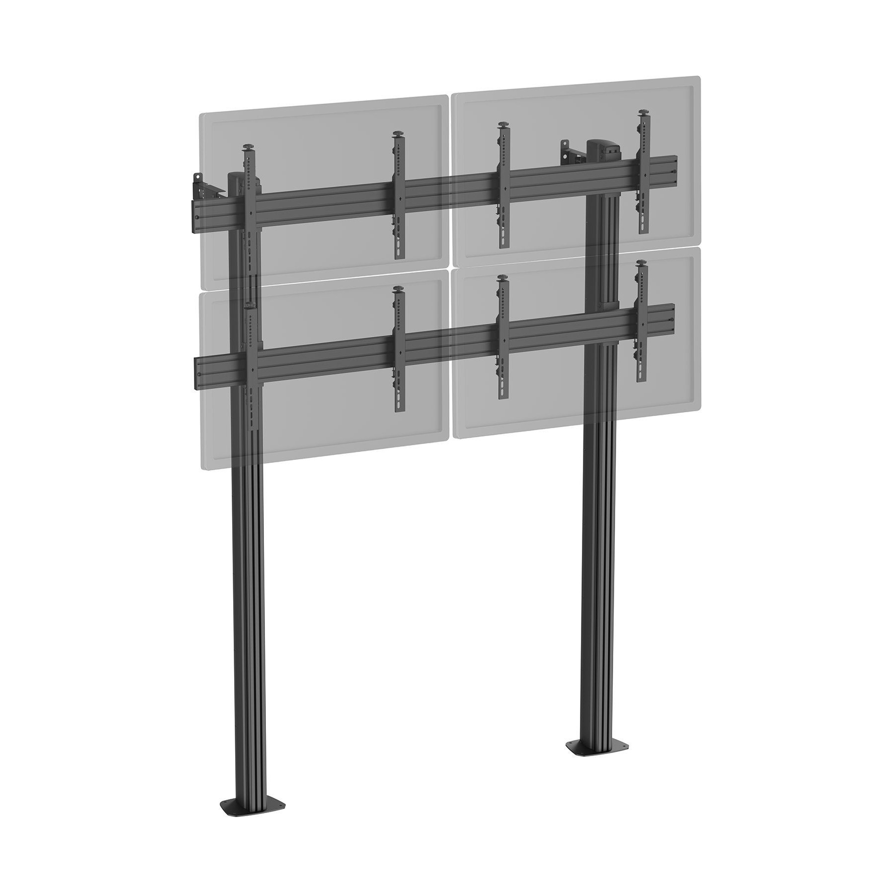 Pied TV KIMEX 4 écrans TV 45"-55", à fixer, noir
