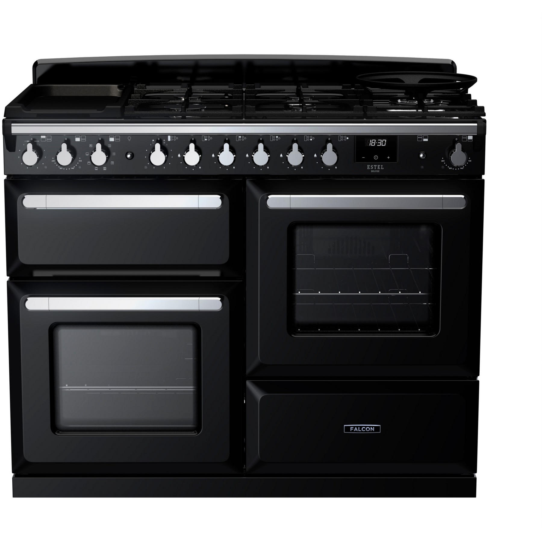 Piano de cuisson mixte FALCON ESTEL DELUXE OC TAB MIX 110 CM NOIR BRIL