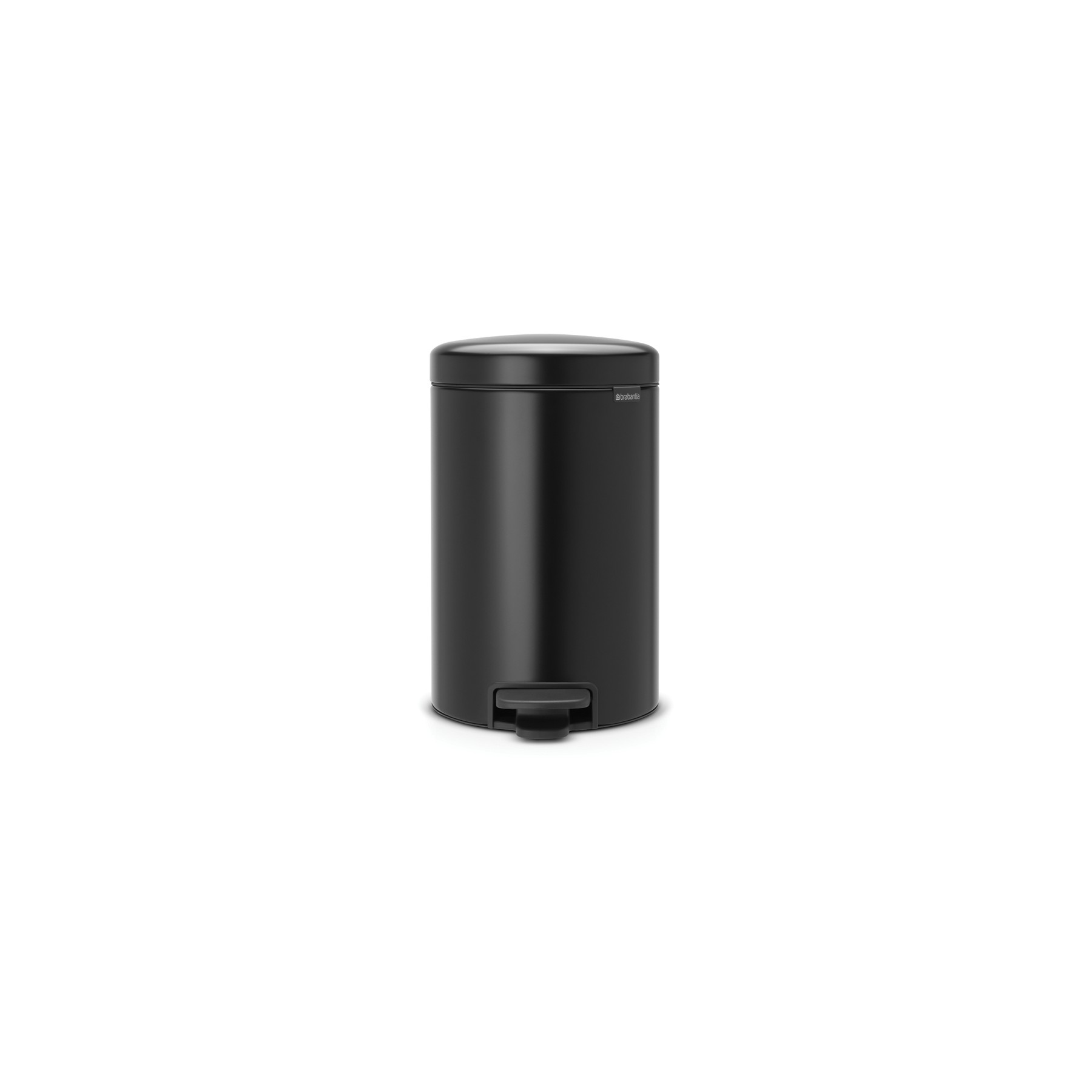 Poubelle de cuisine manuelle BRABANTIA Newlcon 12L Matt Black A pedale