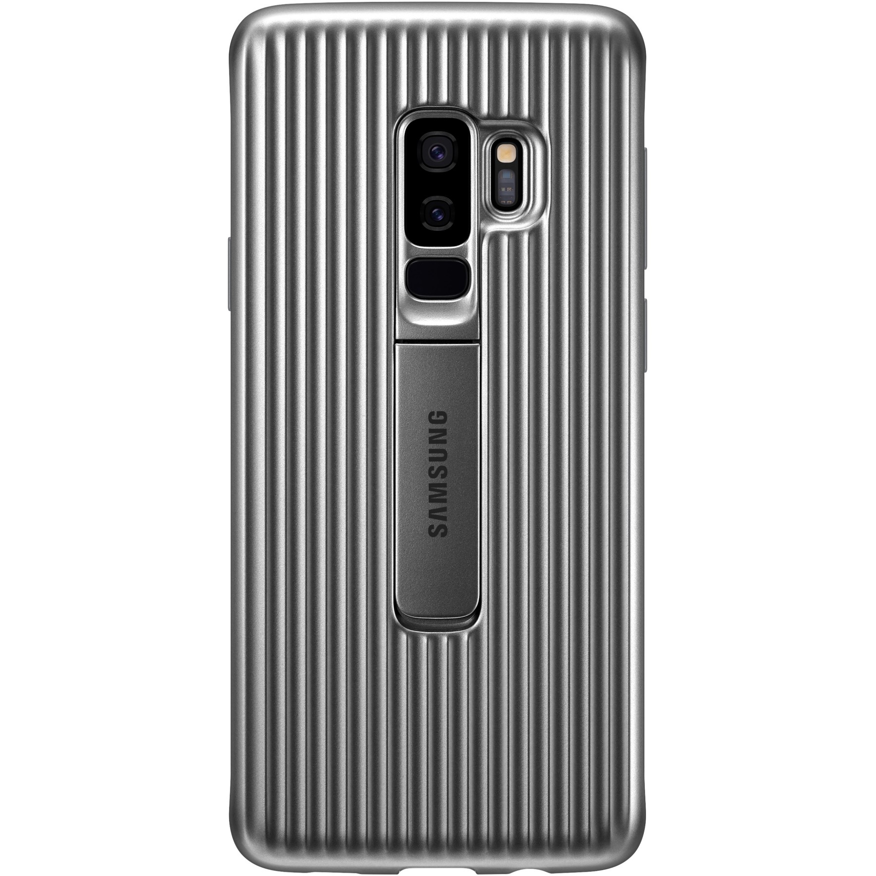 Coque SAMSUNG S9+ Antichoc Fonction Stand argent