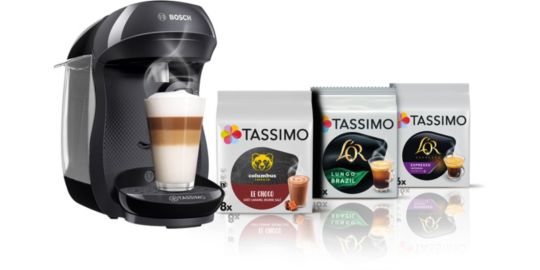 Tassimo BOSCH TAS102EC6  Happy Noir + 3 packs de T- Di