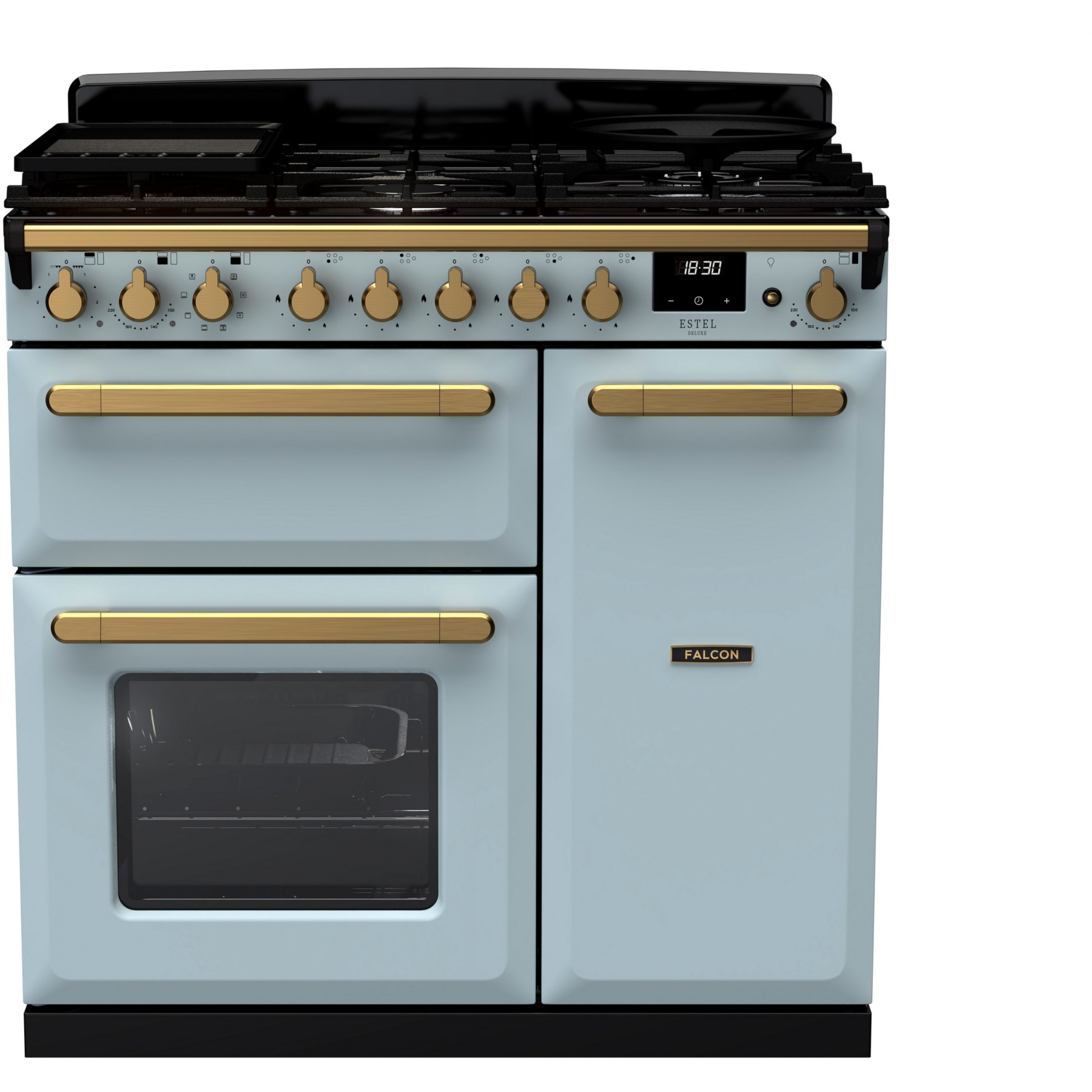 Piano de cuisson gaz FALCON ESTEL DELUXE TAB GAZ 90 CM BLEU PASTEL